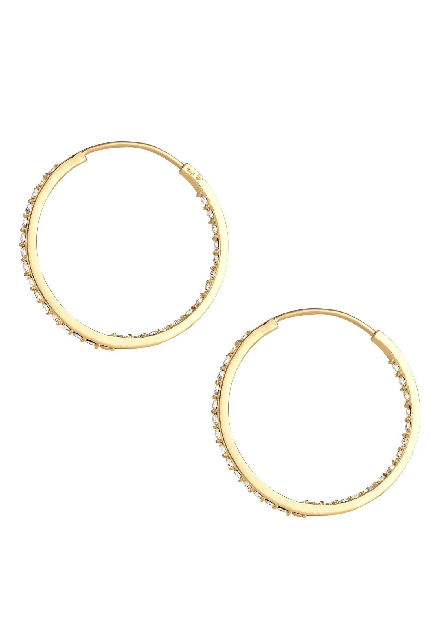 Elli Paar Creolen »Ohrringe Creolen 925 Silber, mit Kristallen von Swarovski®«