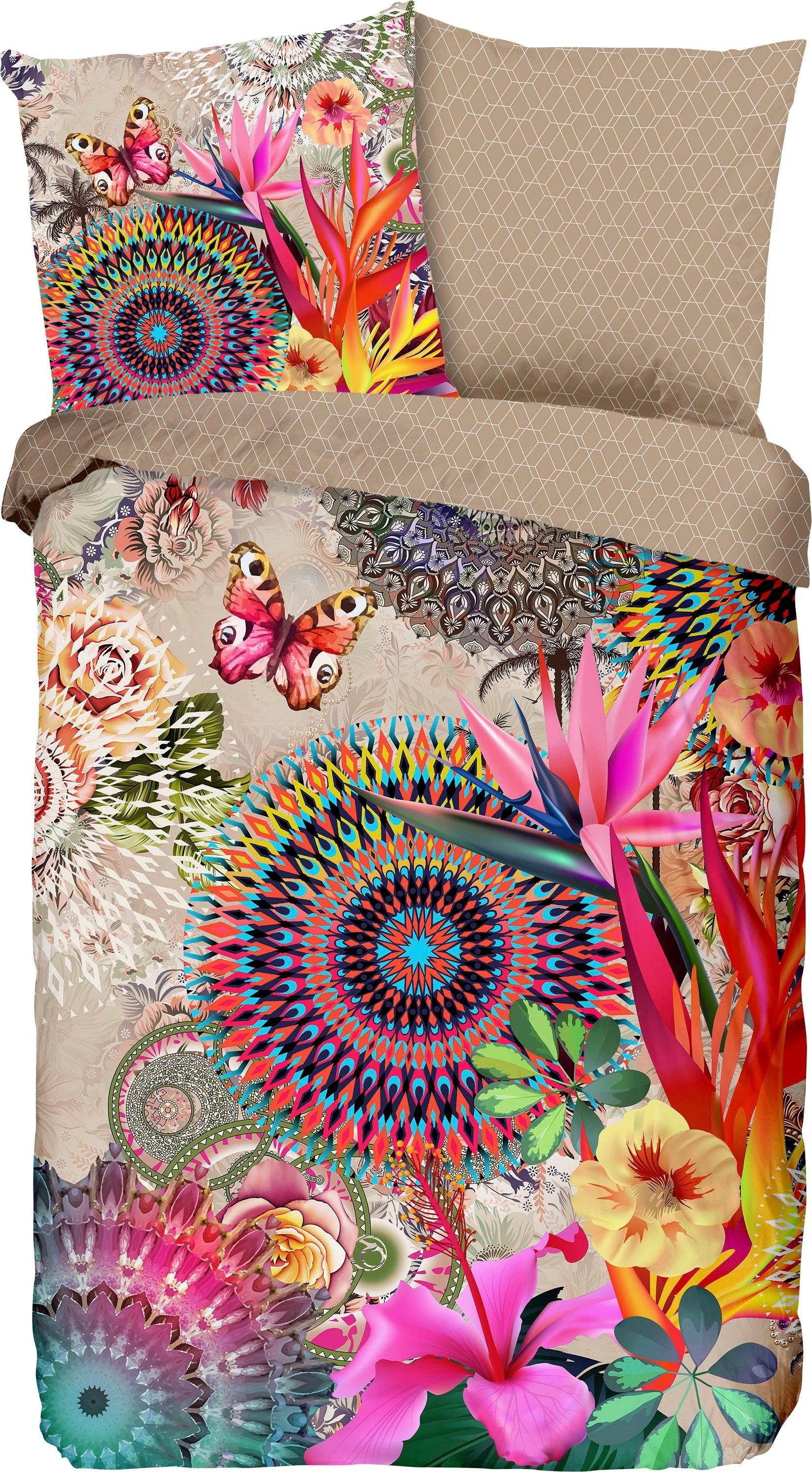 hip Wendebettwäsche »Maelli«, mit Mandalas und exotischen Blüten