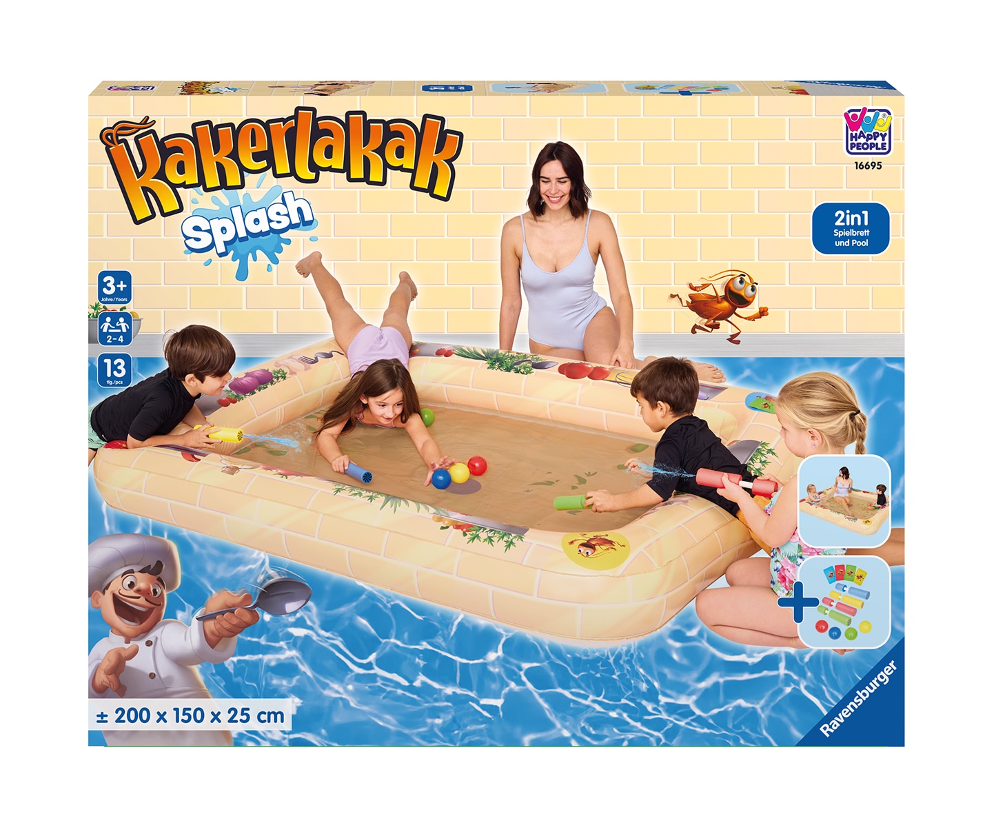 Happy People Spiel »Ravensburger Wasserspiel Kakerlakak« 2in1 Spielbrett und Pool
