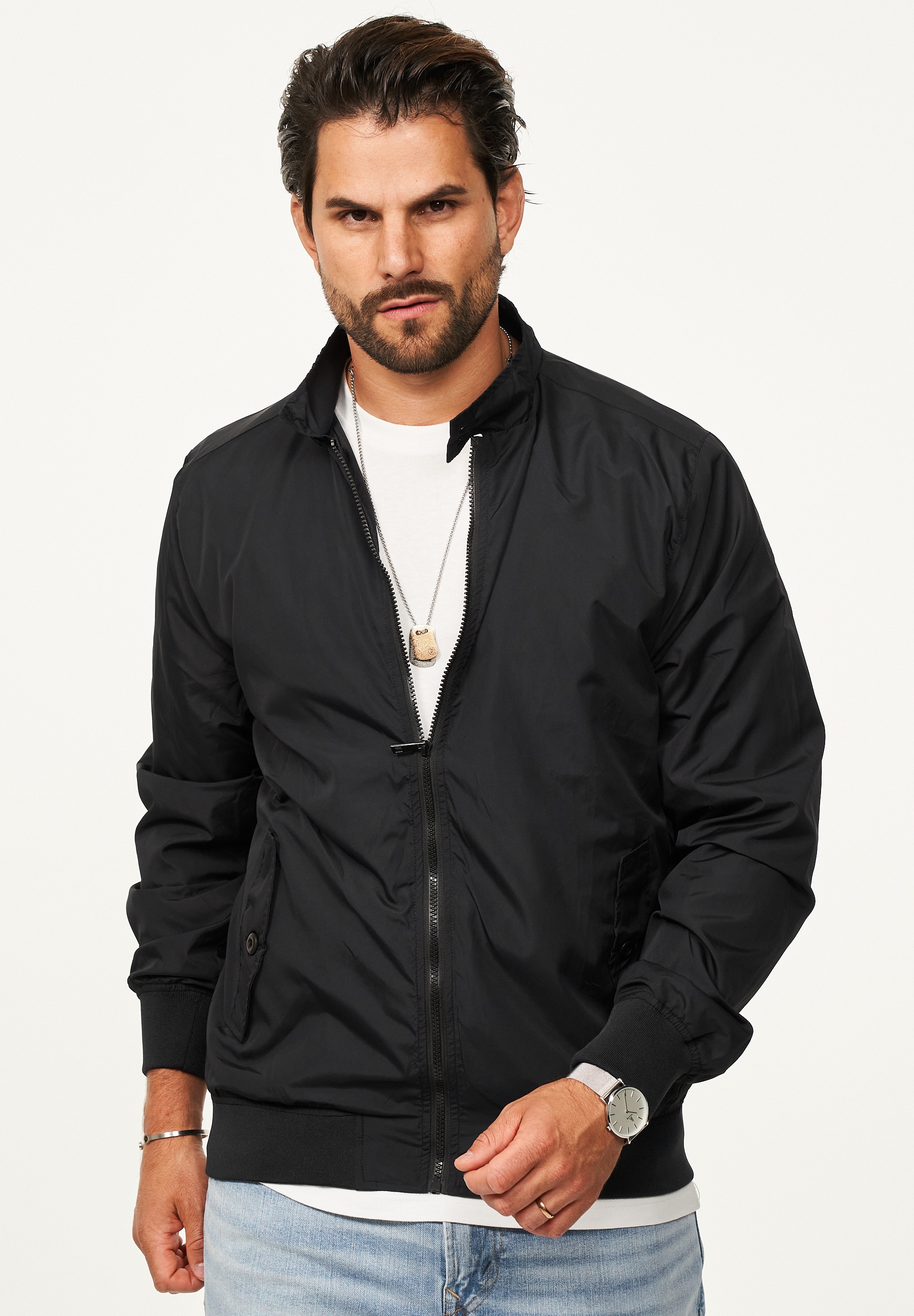 SOULSTAR Blouson »mit Stehkragen leichte Harington-Sommerjacke« Herren Blousonjacke leichte Bomberjacke Übergangsjacke