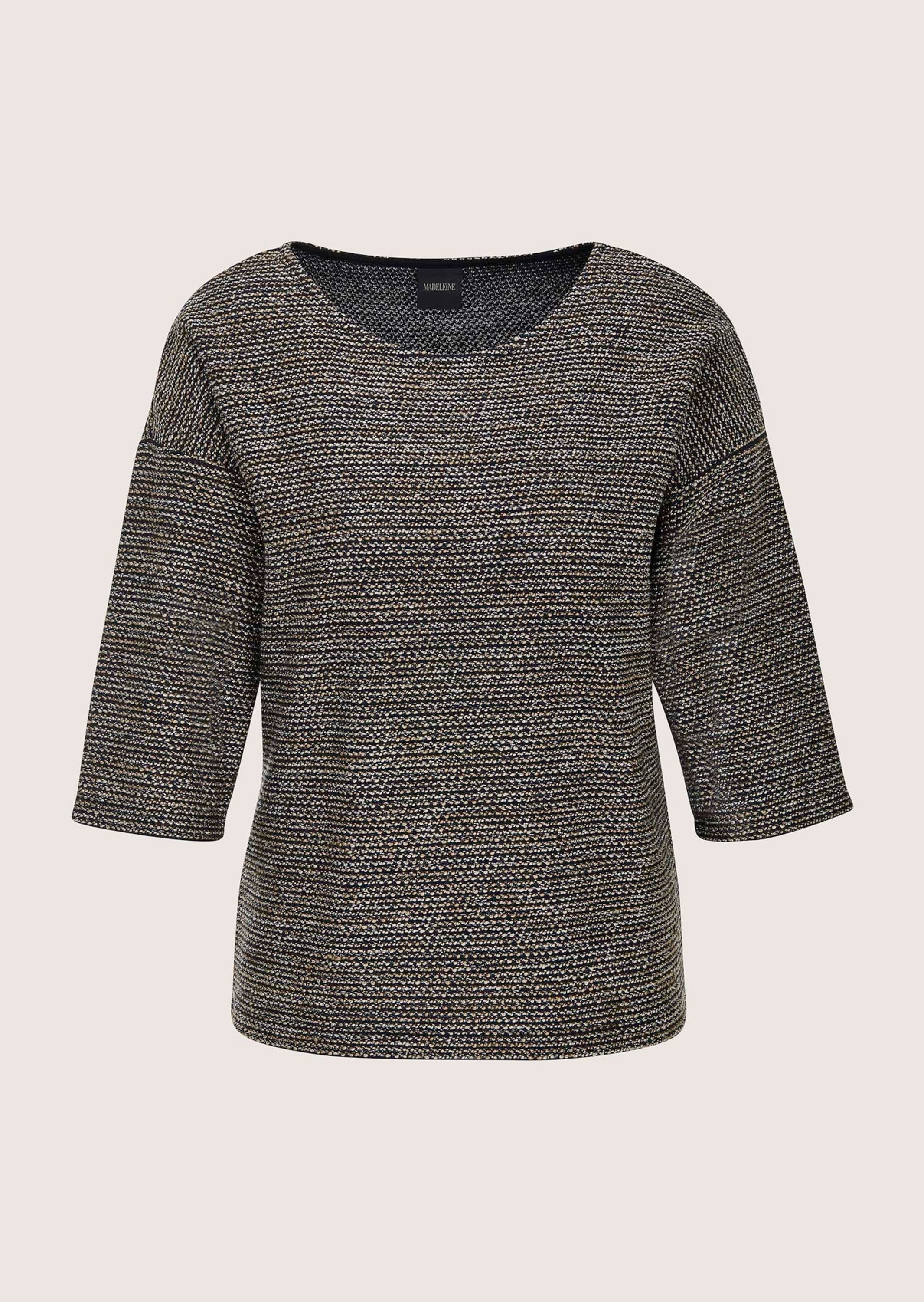 MADELEINE Langarmshirt »Shirt Sweatshirt mit Halbarm, Glanzgarn« Leicht schimmernde Garnverarbeitung