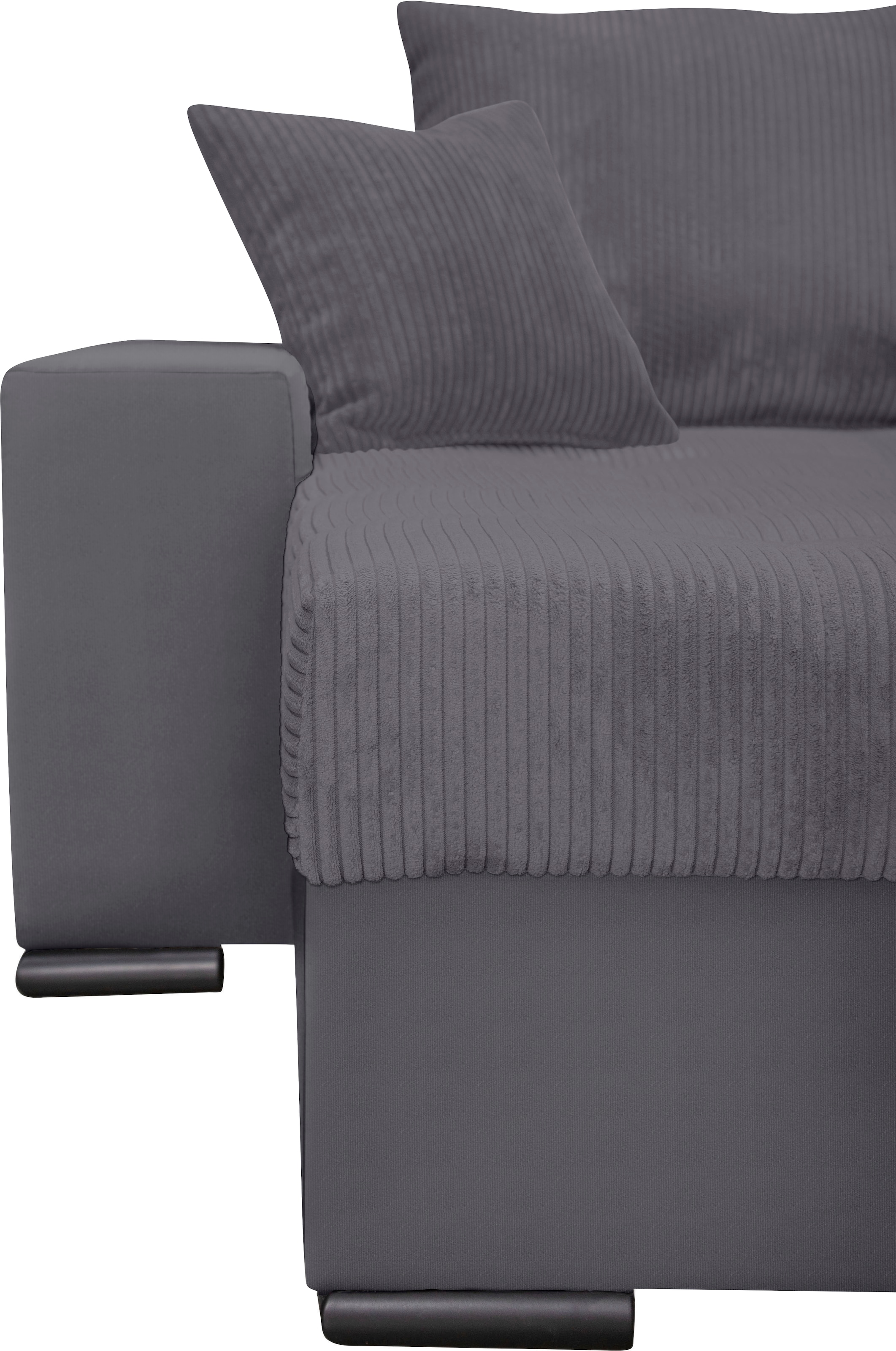 COLLECTION AB Wohnlandschaft »XL-Josy U-Form, Breite 313 cm, Cord-/Mix«, inkl. Bettfunktion, Bettkasten, mit 4 gleich großen Rückenkissen