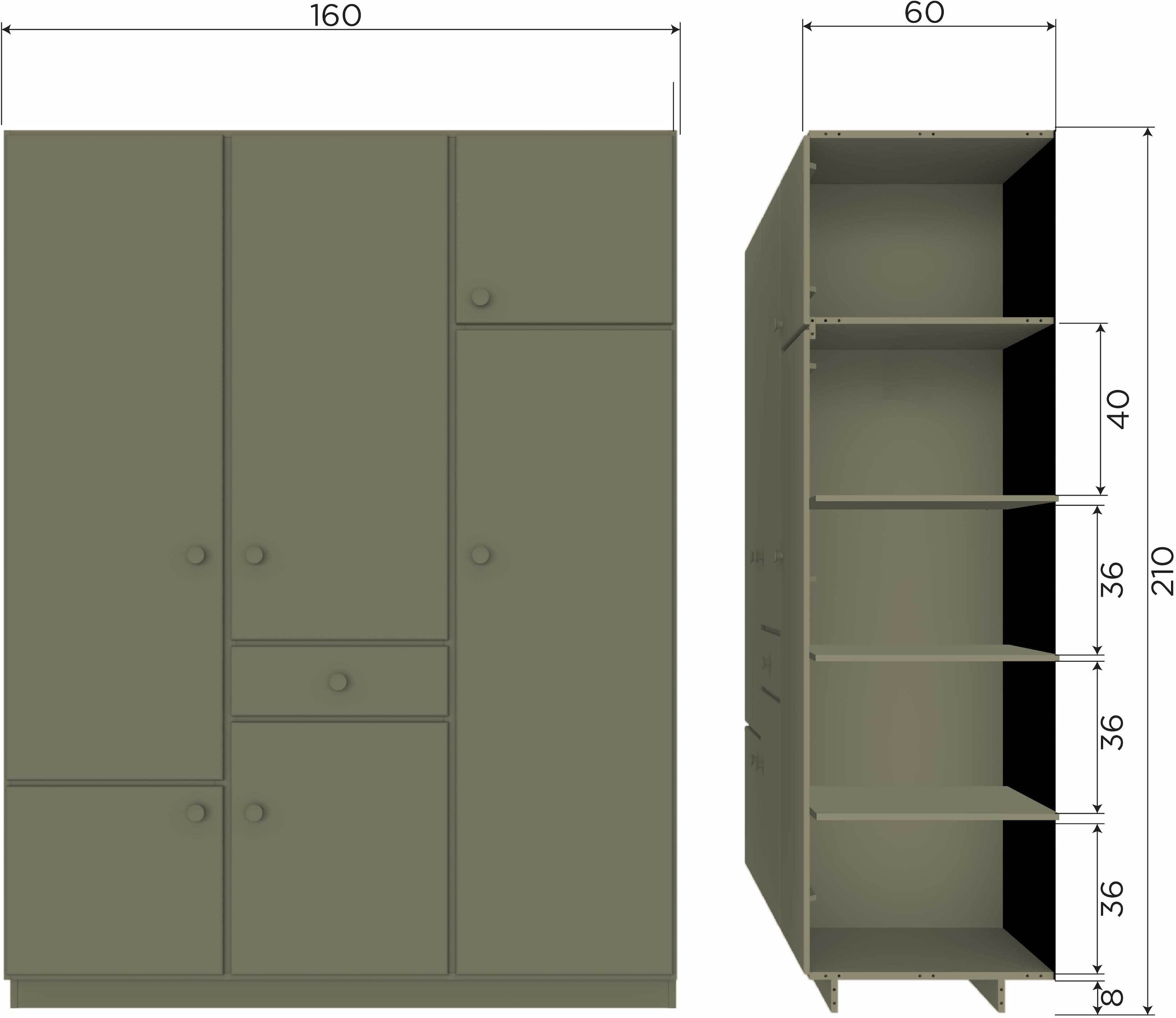 WOOOD Einlegeboden »WOOOD Alfie Regalset« 3 Stk. tlg. Kleiderschrank Alfie aus FSC-Kiefer mit 7 Fächern, erweiterbar