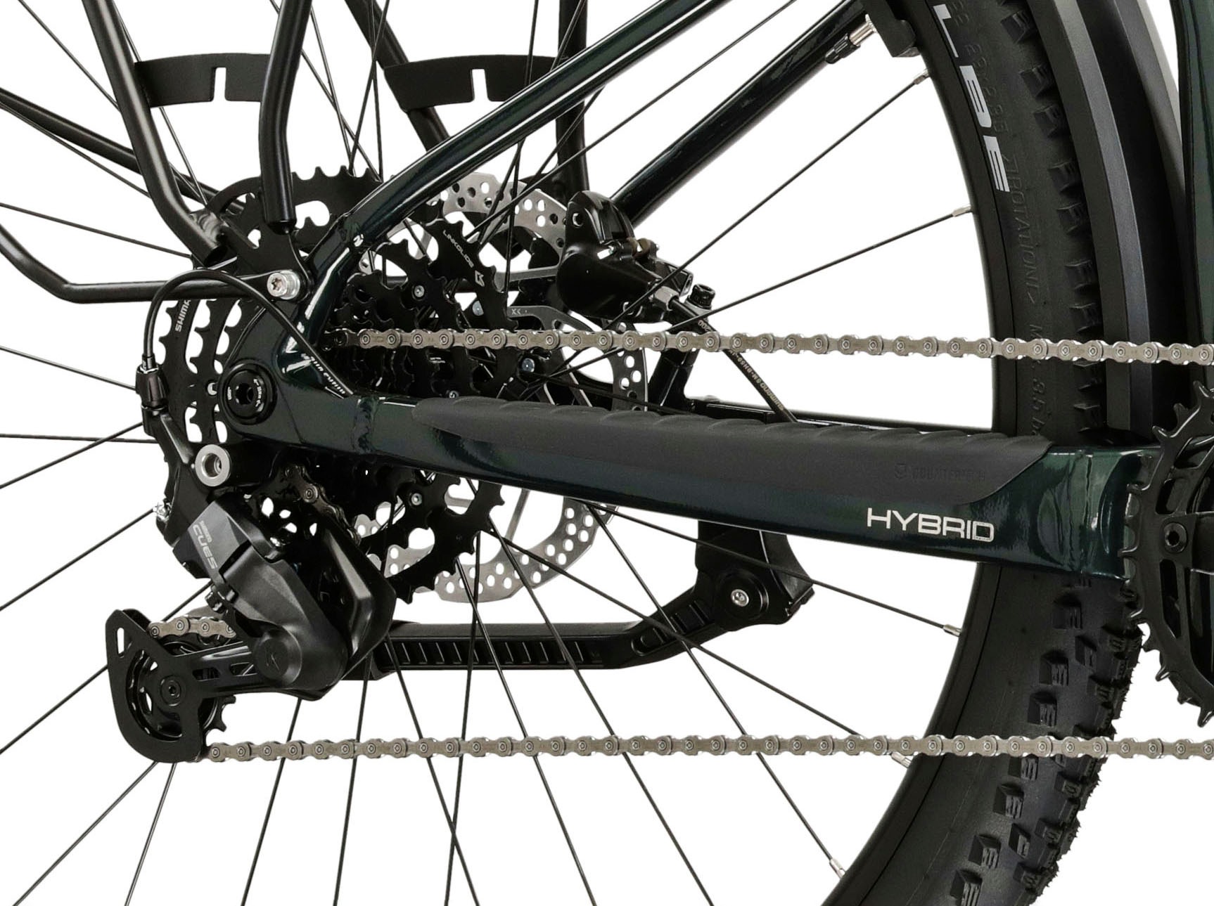 Kross »Influx Hybrid SUV 2.0 16,7Ah / 600 Wh 29 Zoll grün 9 Gänge 2026« 9 Gang Shimano CUES U4000 Schaltwerk Kettenschaltung Mittelmotor 250 W