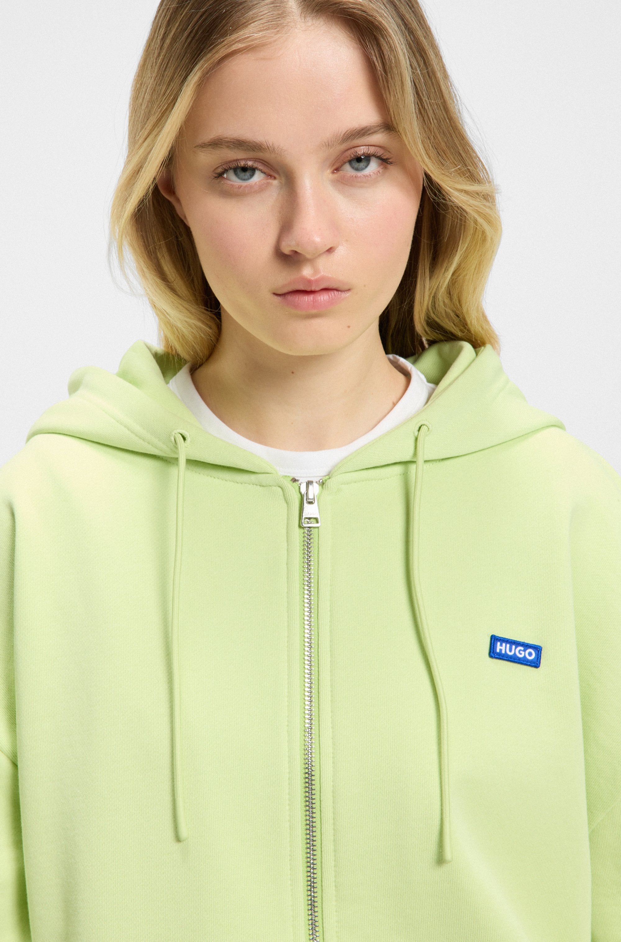 HUGO Blue Sweatjacke »Doa«, mit Kapuze, Logo-Badge