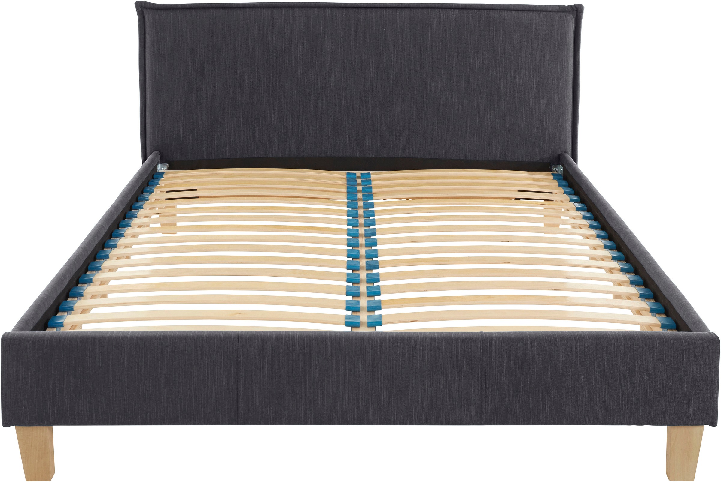 OTTO products Polsterbett »Heddi« in 5 Breiten: von 90cm-200cm,  Biese am Kopfteil,  Strukturstoff