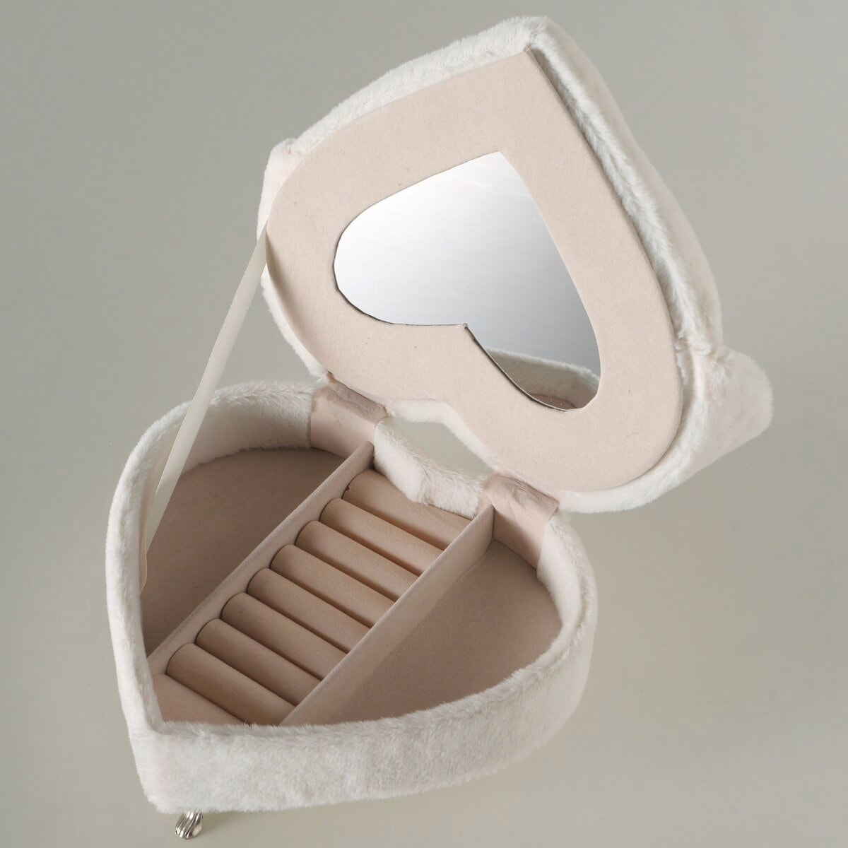 OTTO home Schmuckkasten »Couchy cremeweiß« Handgearbeitete Qualität mit edler Plüschveredelung, Herzform