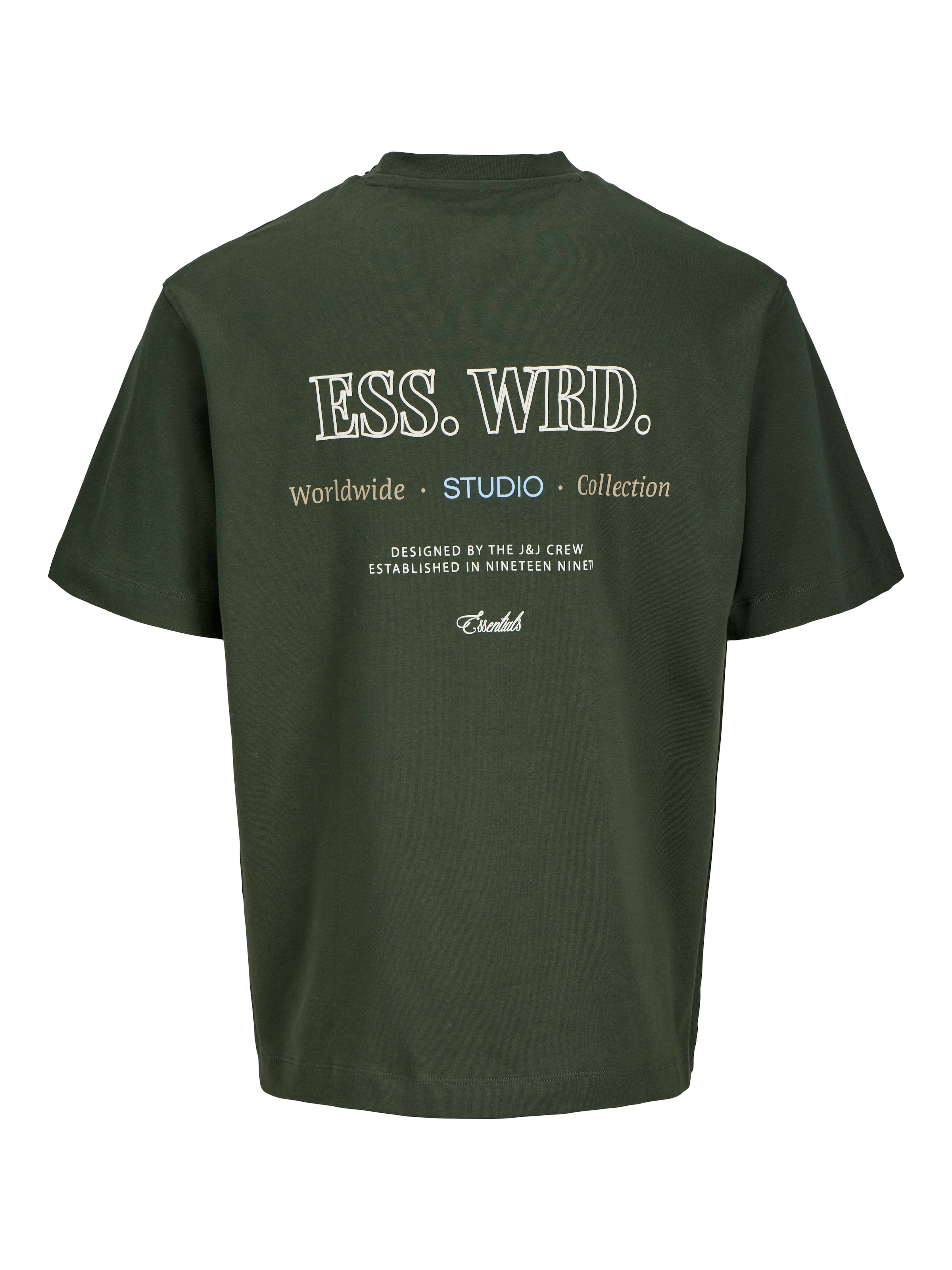 Jack & Jones Rundhalsshirt »JJEURBAN EDGE STUDIO TEE SS O-NECK NOOS«, mit Front und Back Print