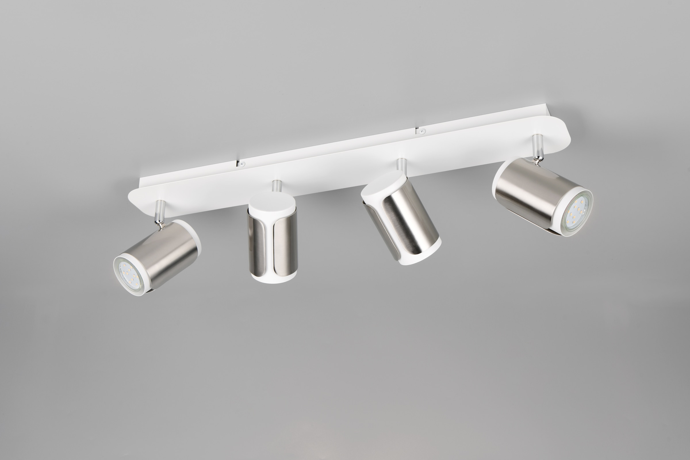 TRIO Leuchten Deckenstrahler »GILLAN, Spot 4-flammig, exkl 4x GU10 max 10W, 60x16x12 cm (B/H/T)« GU10 1 Stk. warmweiß - kaltweiß als Wandstrahler oder Deckenstrahler montierbar, Spots schwenkbar
