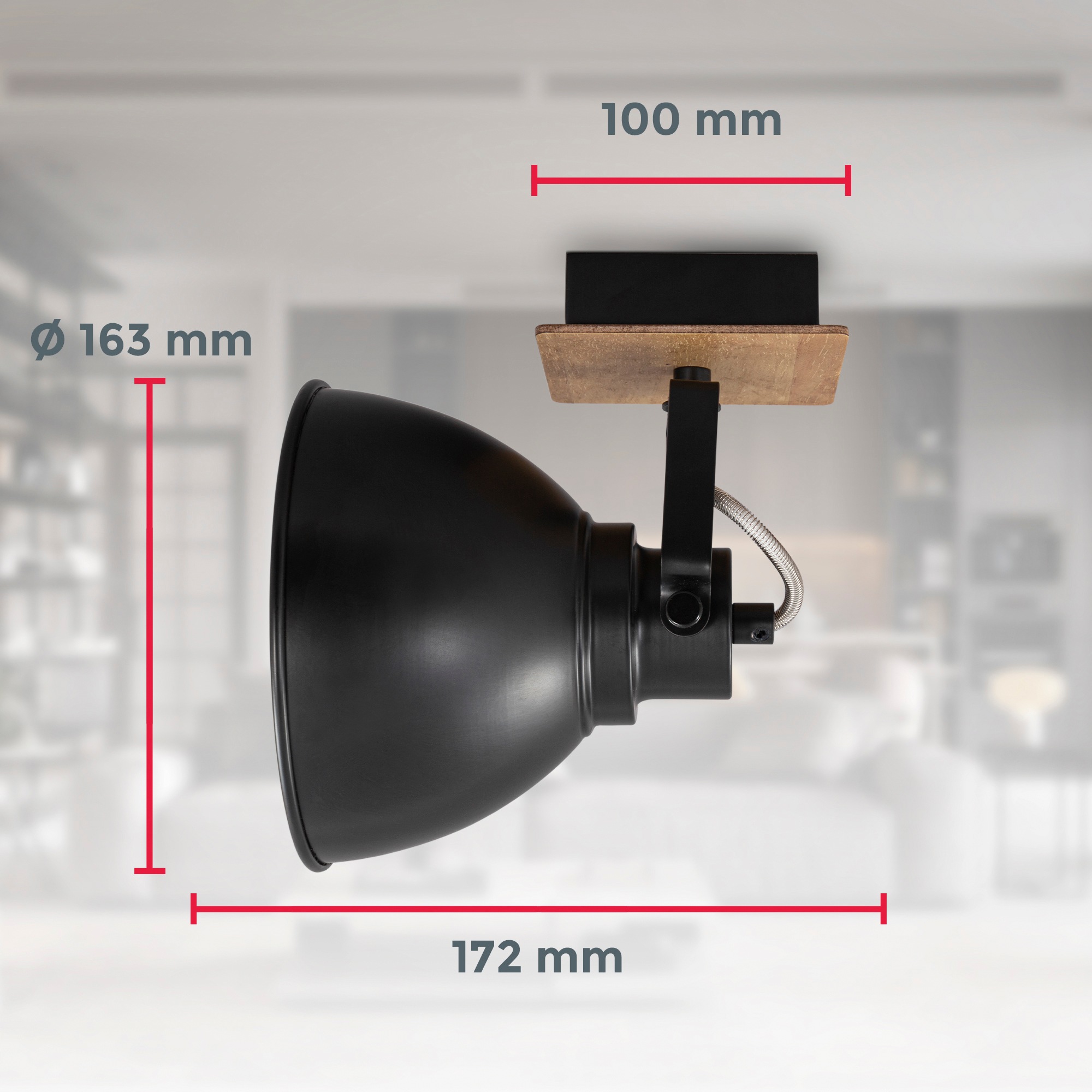 B.K.Licht Deckenspot, für 1 x E27 (ohne Leuchtmittel), Spotkopf dreh- und schwenkbar