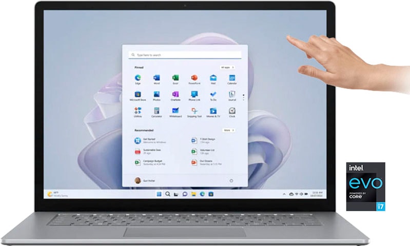 Microsoft Business-Notebook »Surface Laptop 5, 16 GB RAM, Windows 11 Home,«, 38,1 cm, / 15 Zoll, Intel, Core i7, Iris Xe Graphics, 512 GB SSD