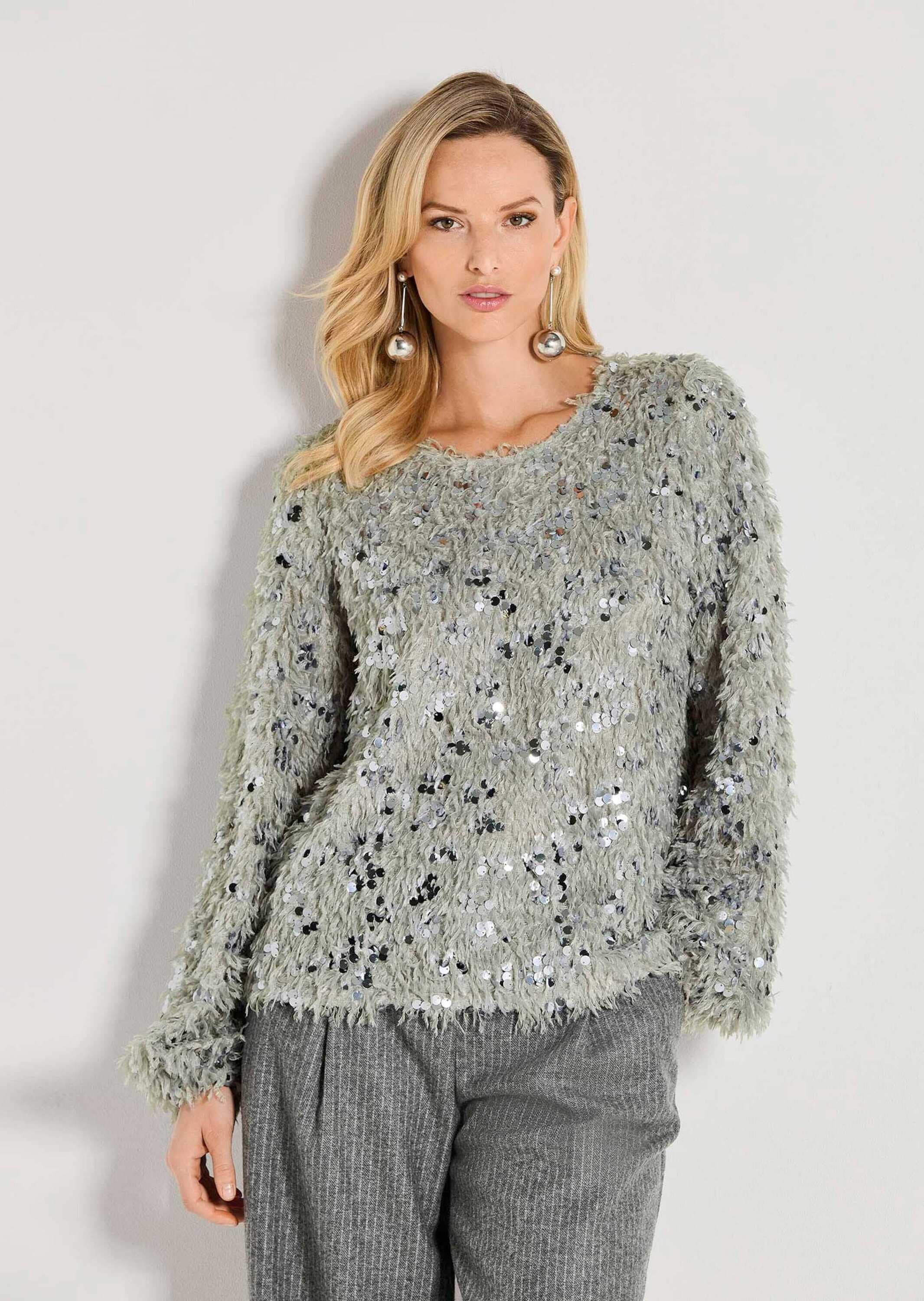 MADELEINE Langarmshirt »Sweatshirt Glitzersweatshirt mit Federn«