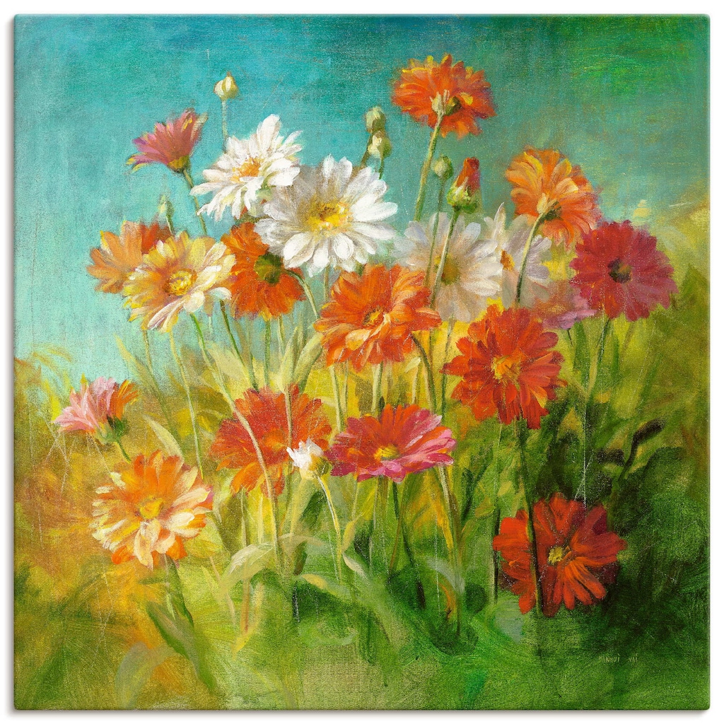 Artland Leinwandbild »Gemalte Gänseblümchen«, Blumen, (1 St.)