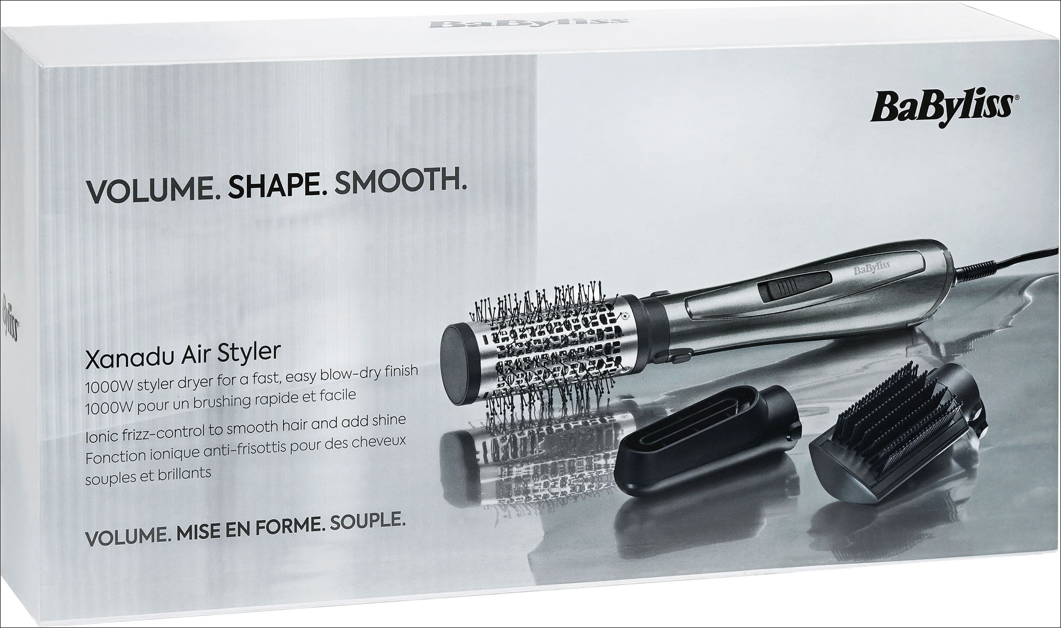 BaByliss Warmluftbürste »Xanadu Warmluftbürste mit 3 Aufsätzen, 1000W, AS261E« 3 Aufsätze Rundbürstenföhn, 3-in-1  Föhnen, Glätten, Volumen, Ionen-Technologie