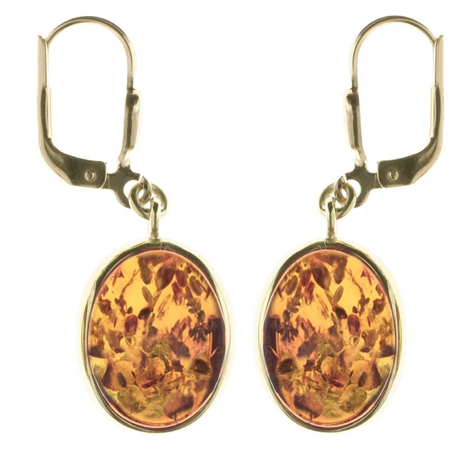 OSTSEE-SCHMUCK Paar Ohrhänger »- Classic 14 x 10 mm oval - Gold 333/000 - Bernstein«