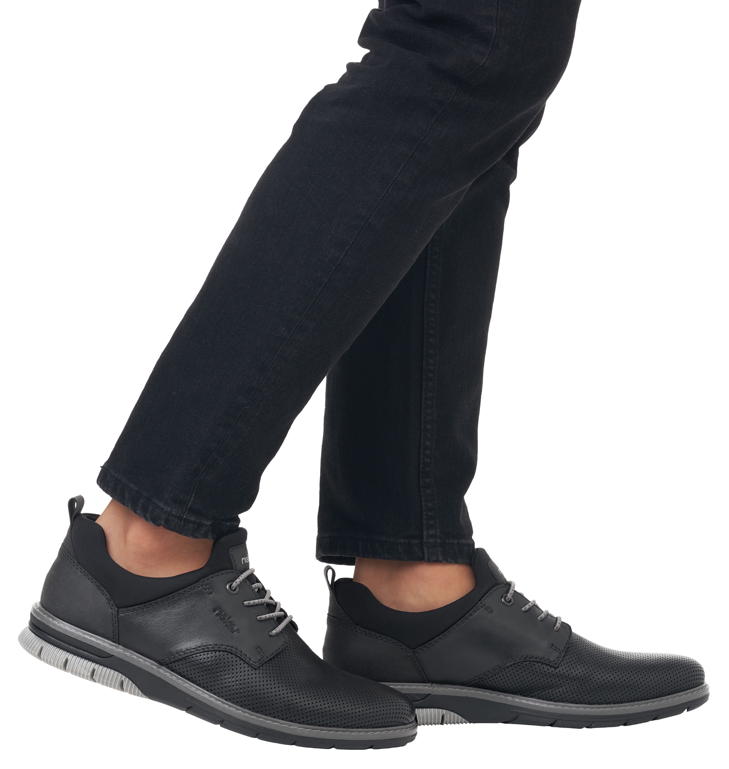 Rieker Slip-On Sneaker, Business Schuh, Slipper, Festtagsschuh mit elastischen Schnürsenkeln