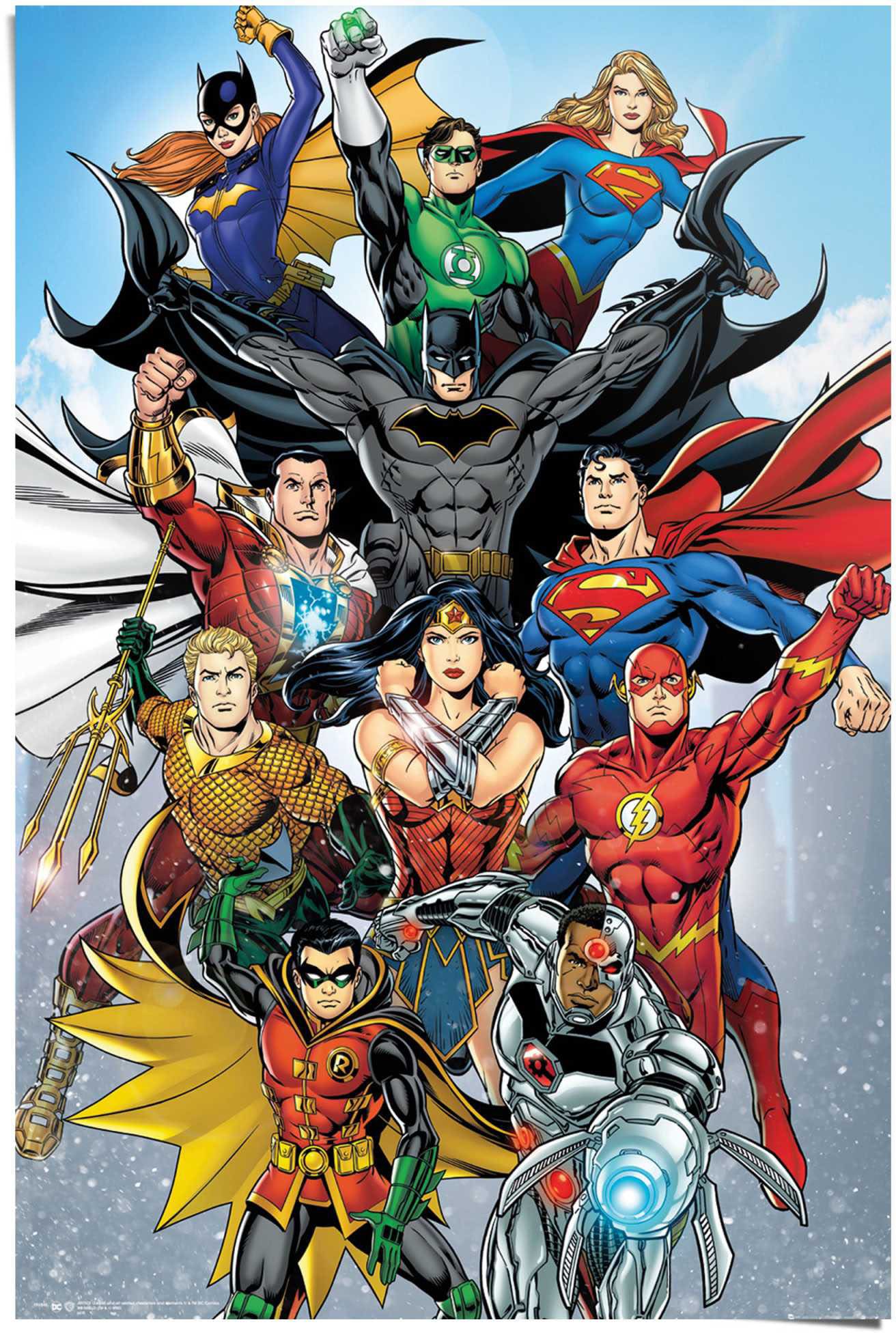Reinders! Poster »DC Comics Helden im St.) OTTO Online (1 Batman«, Shop bestellen Superman Wonderwoman Flash