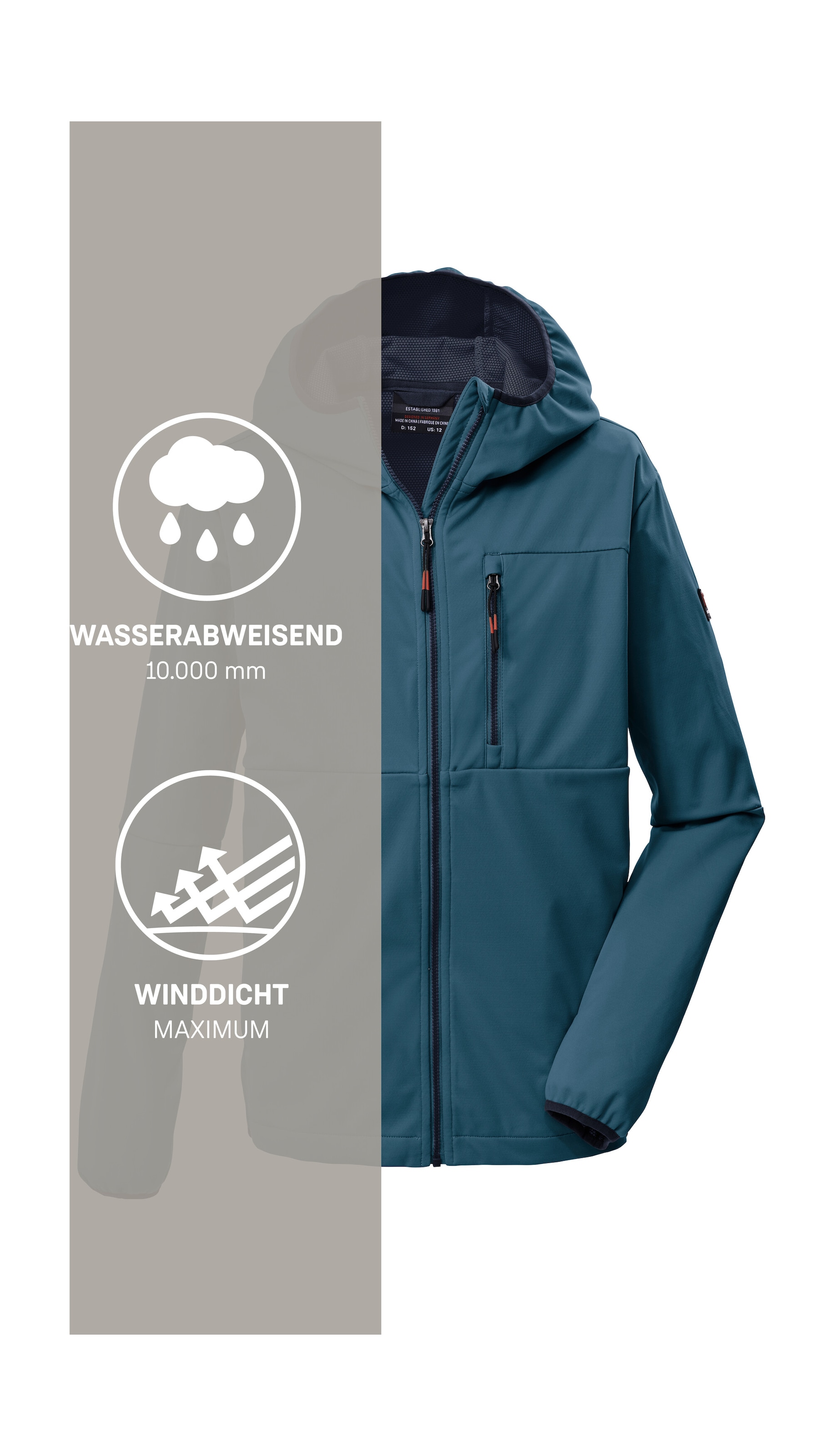 Killtec Softshelljacke »KOS 124 BYS SFTSHLL JCKT« Wind- und wasserabweisende Softshelljacke mit 10.000 mm Wassersäule