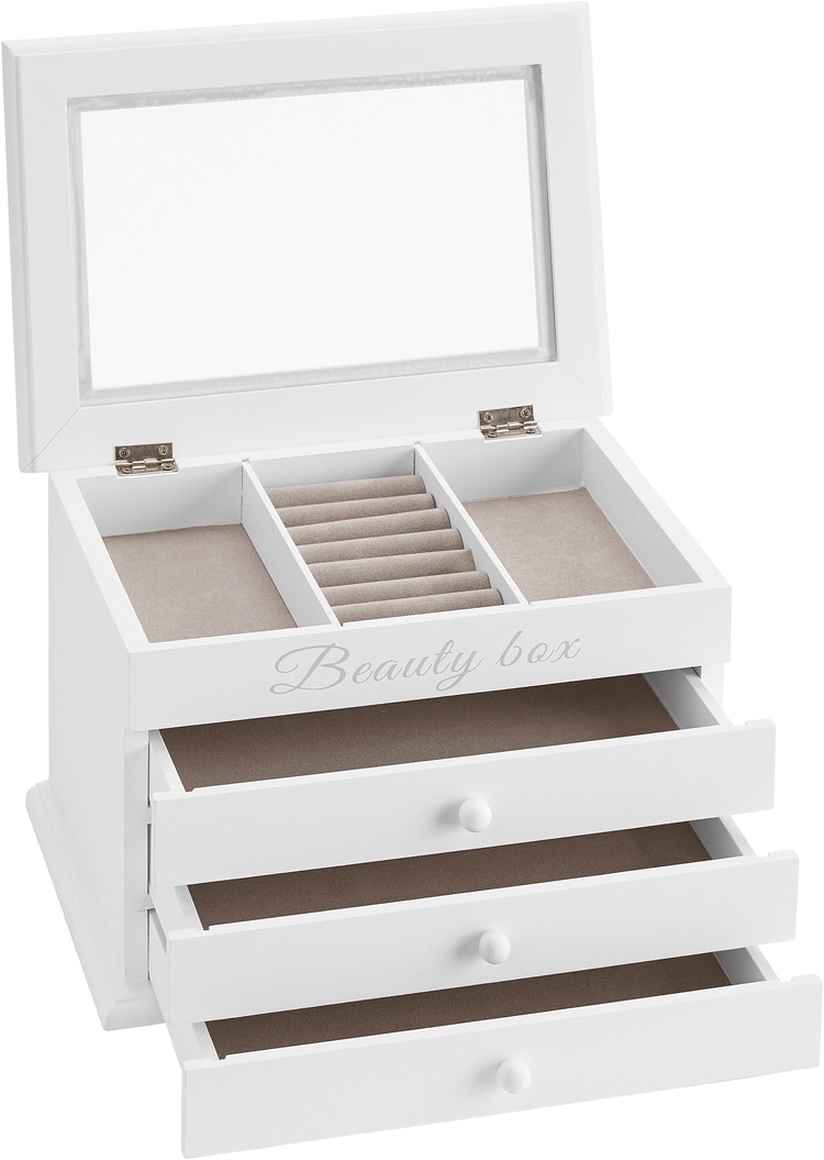 Schmuckkassette »Beauty, weiß«, mit Schubkästen und Fächern