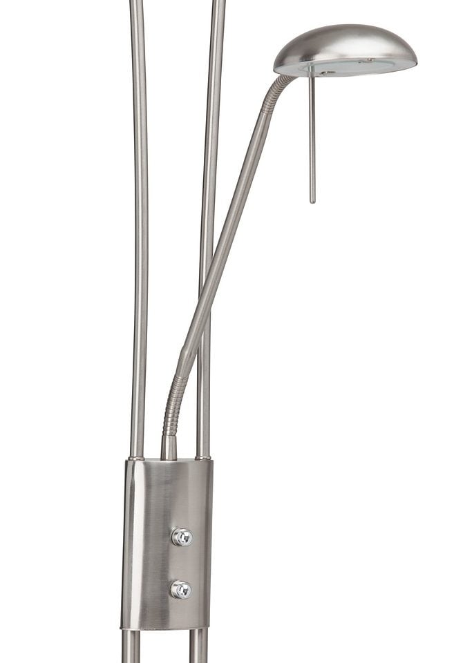 Brilliant LED Deckenfluter »Finn«, 2 flammig-flammig, Lesearm, H 179 cm,  dimmbar, 2500 lm, warmweiß, Metall/Glas, eisen/weiß im OTTO Online Shop