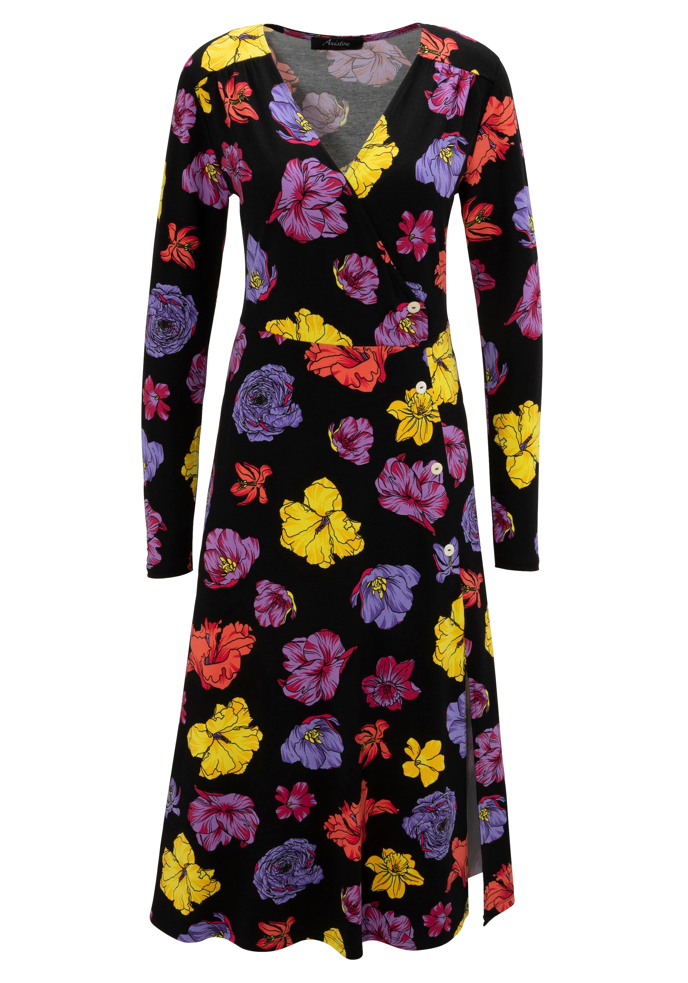 Aniston CASUAL Jerseykleid, mit farbenfrohen Blüten bedruckt