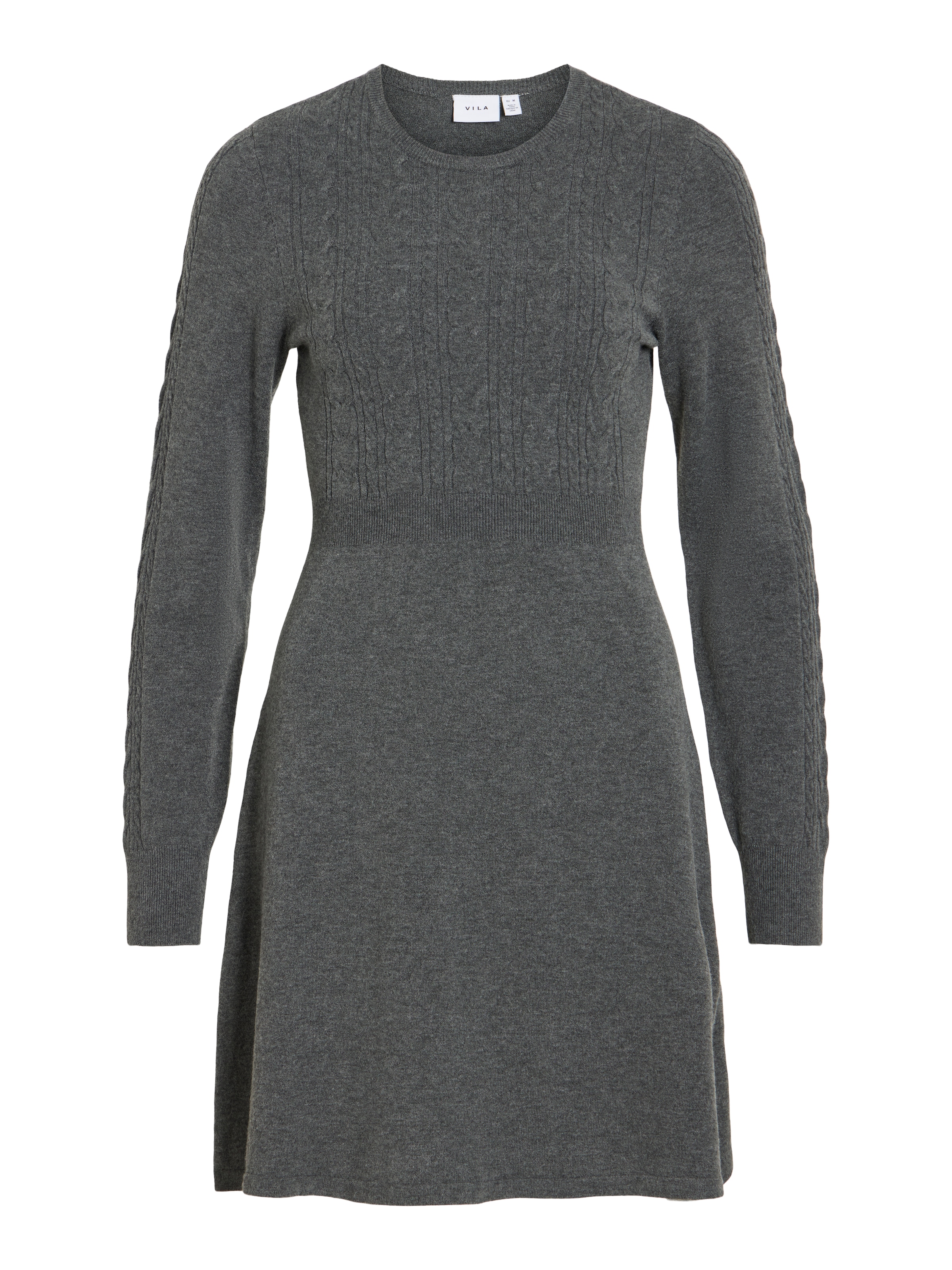Vila Minikleid »VIKERRY O-NECK L/S CABLE KNIT DRESS NOOS« aus Materialmix mit Viskose