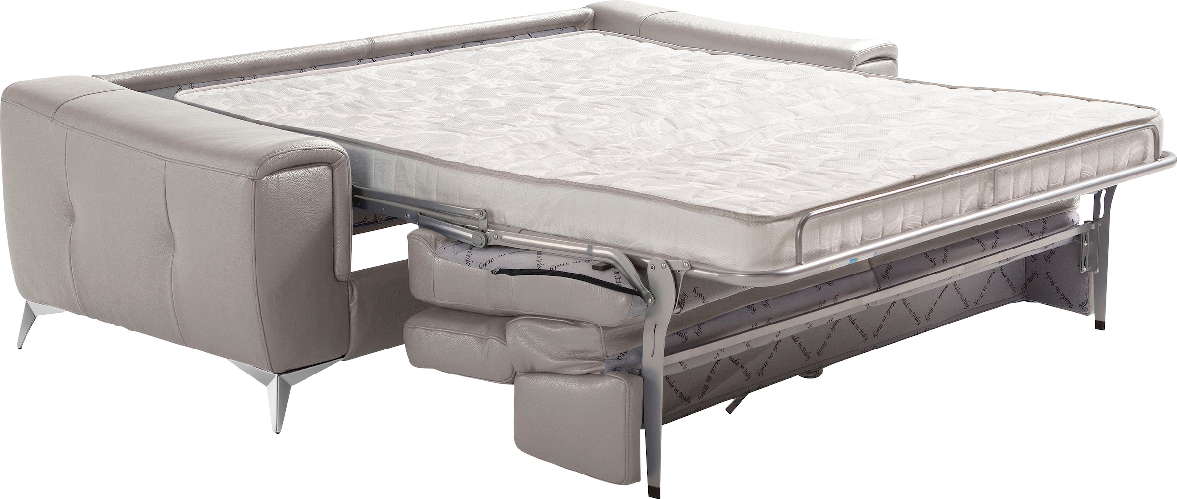 Egoitaliano Schlafsofa »Francine, Designsofa, Loungesofa mit Dauerschlaffunktion, Bettfunktion«, hochwertiger Metallbettrahmen & Matratze, Kopfteil manuell verstellbar