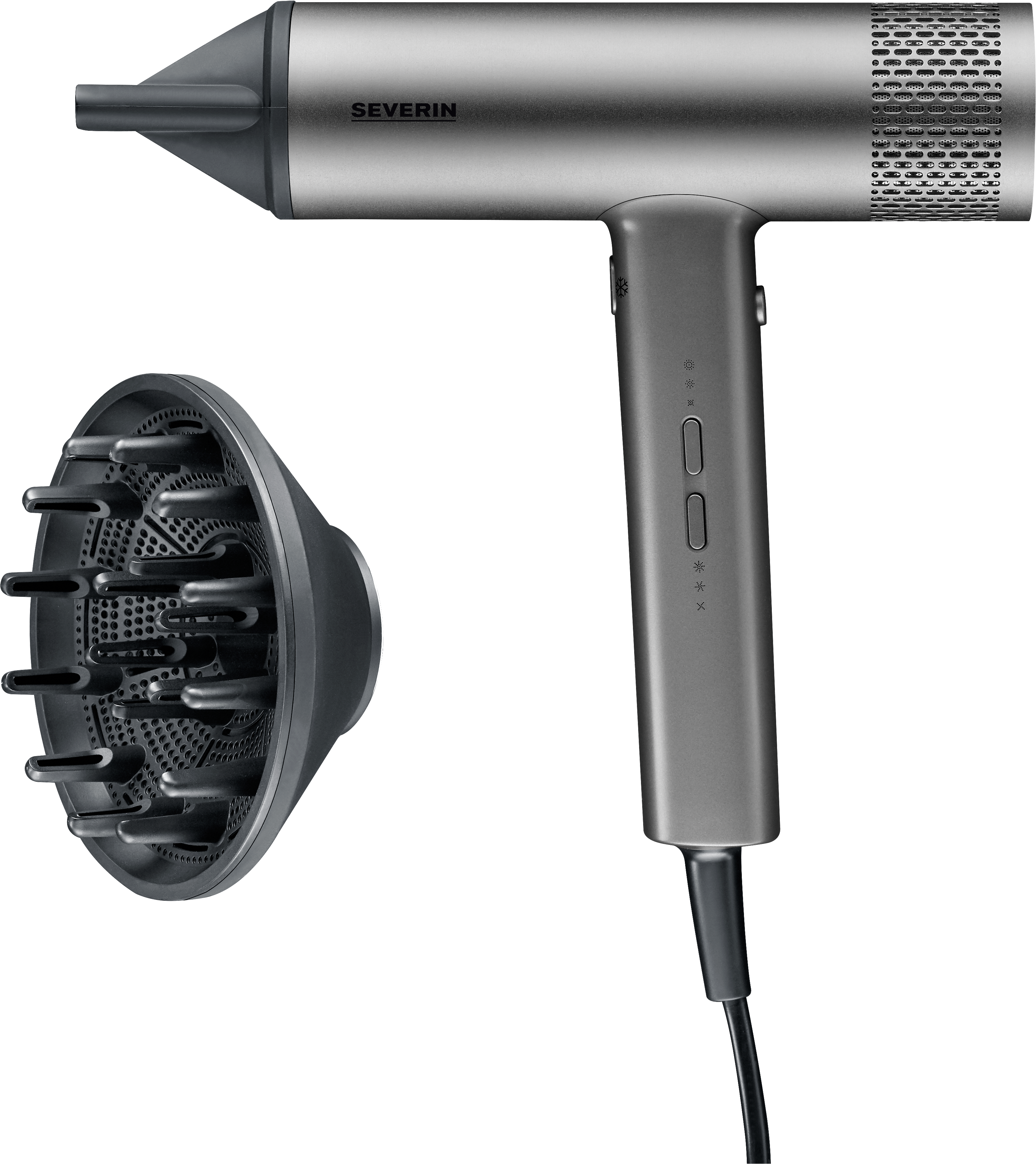 Severin Haartrockner »HT 0169 Haartrockner S-Style „Speed Pro“« 2.000 W 2 Aufsätze in grau