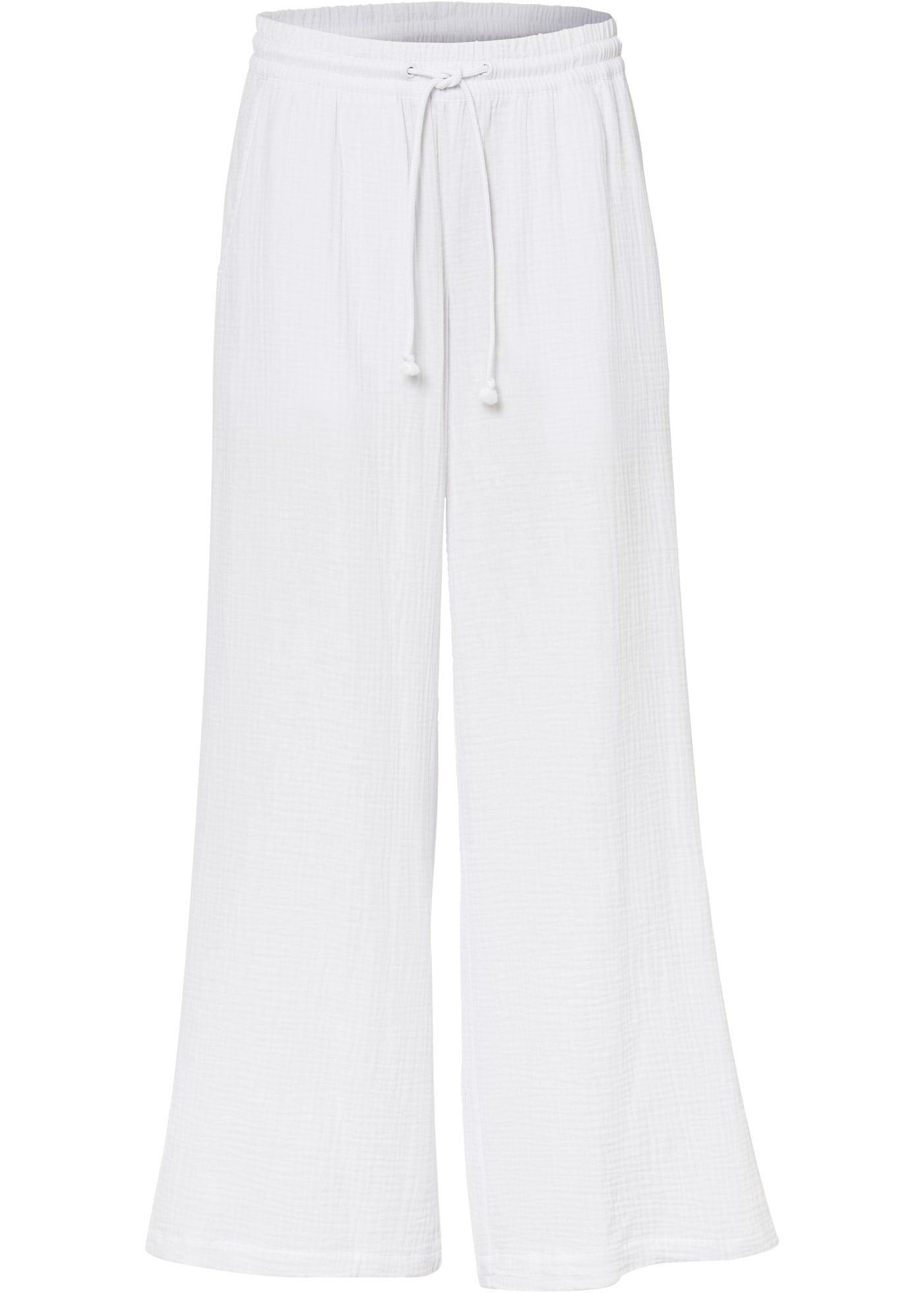 bonprix Palazzohose »Palazzo-Hose aus Musselin«  aus Musselin, lockere Passform, elastischer Bund, knöchellang