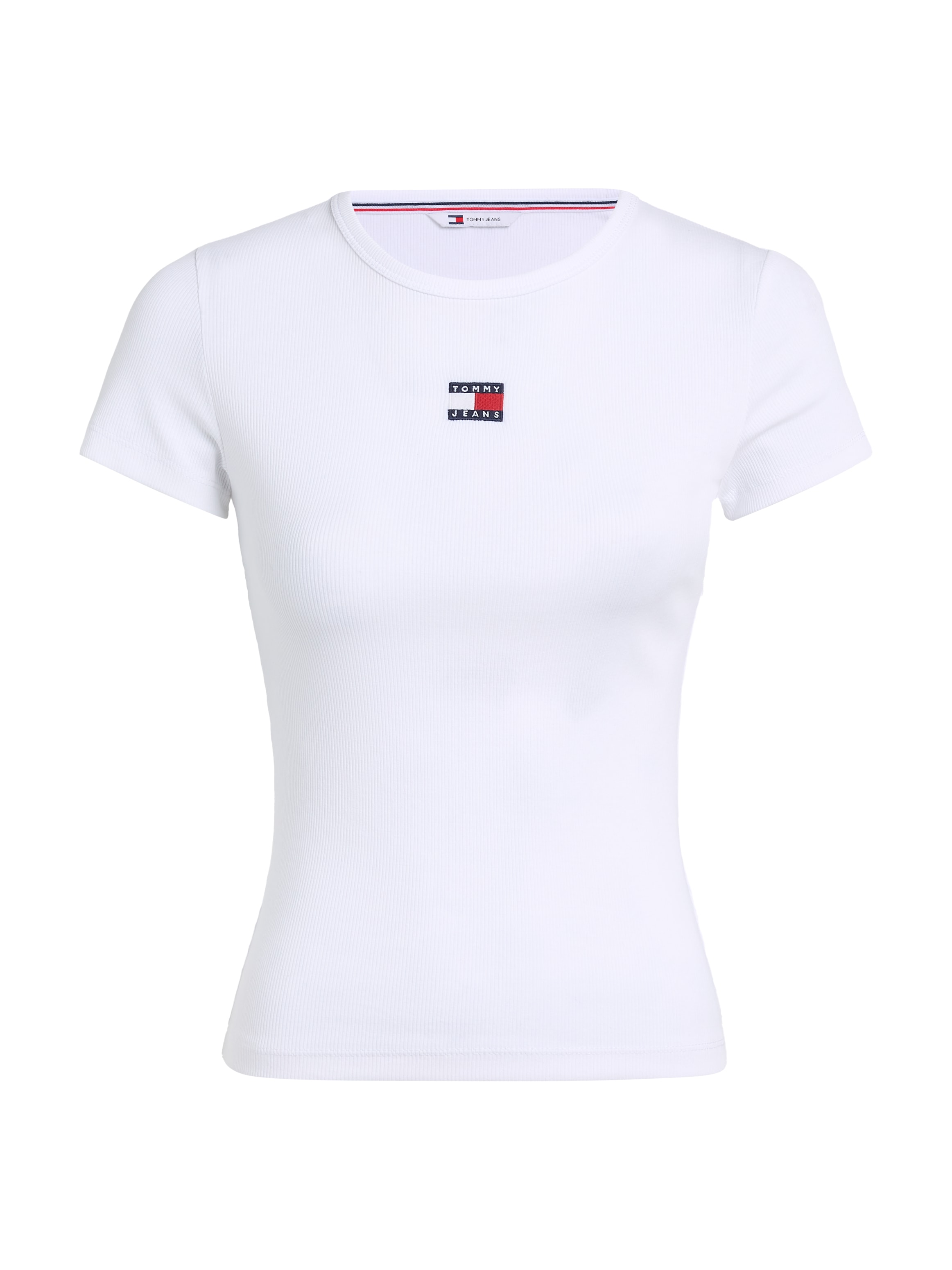 Tommy Jeans T-Shirt »TJW SLIM BADGE RIB TEE«, in Rippoptik