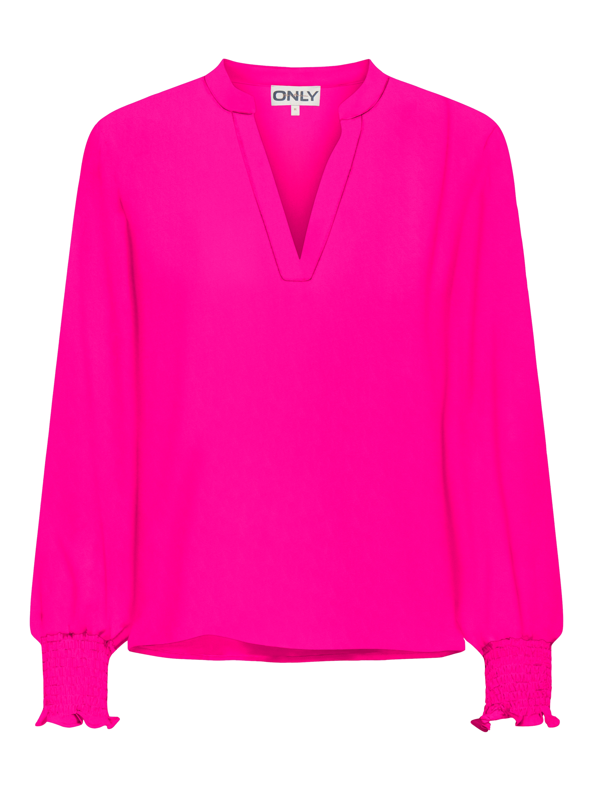 ONLY Blusenshirt »ONLMETTE V-NECK LS SMOCK TOP NOOS WVN« Kunstfaser, regular fit