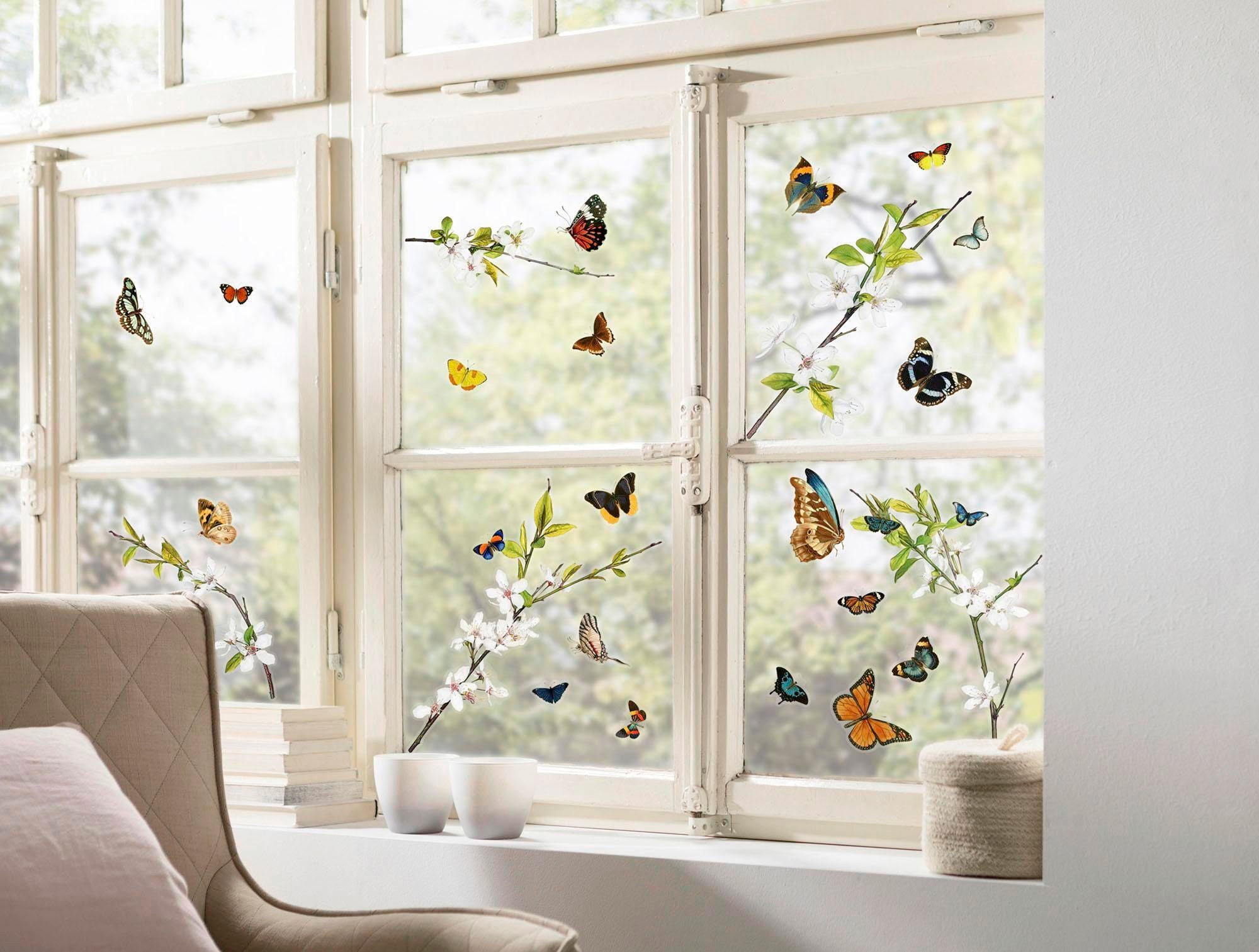 Klassisches Fensterbild Blüte Ganzjahres-Fensterdeko aus Echter
