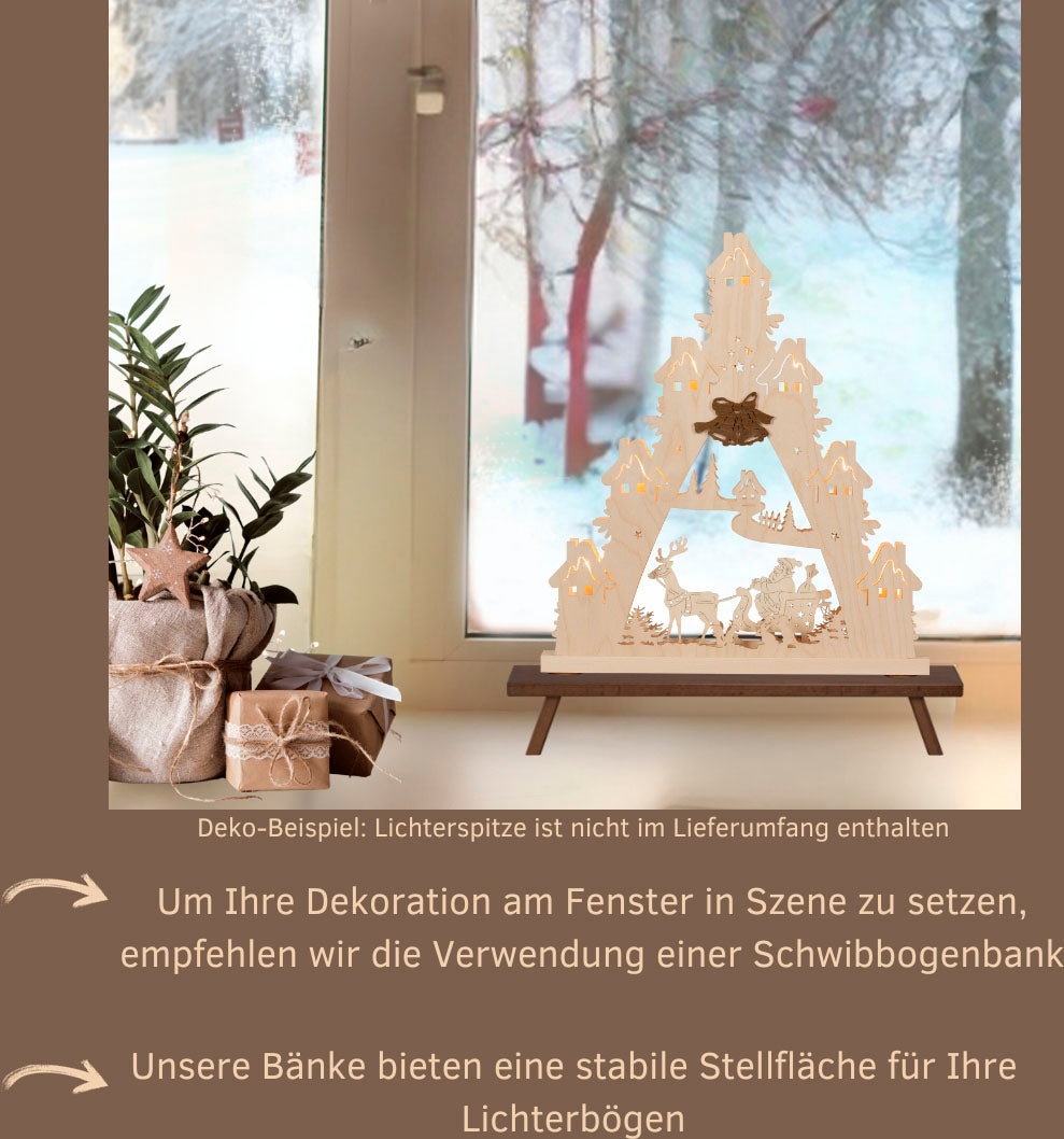 Weigla Schwibbogen-Fensterbank »Weihnachtsdeko, Made in Germany«, aus Buchenholz, Tiefe ca. 7,5 cm