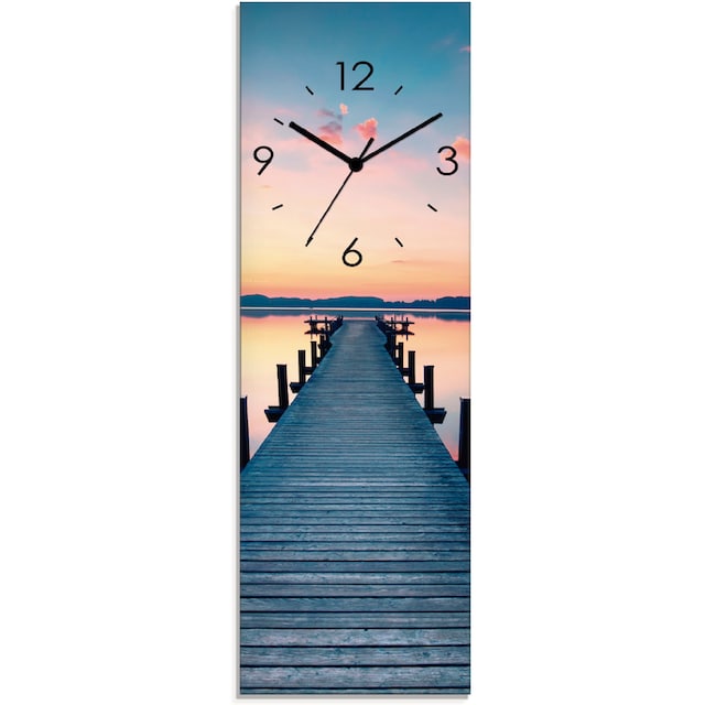 Artland Wanduhr »Langer Pier am See im Sonnenaufgang«, wahlweise mit Quarz-  oder Funkuhrwerk, lautlos ohne Tickgeräusche kaufen bei OTTO