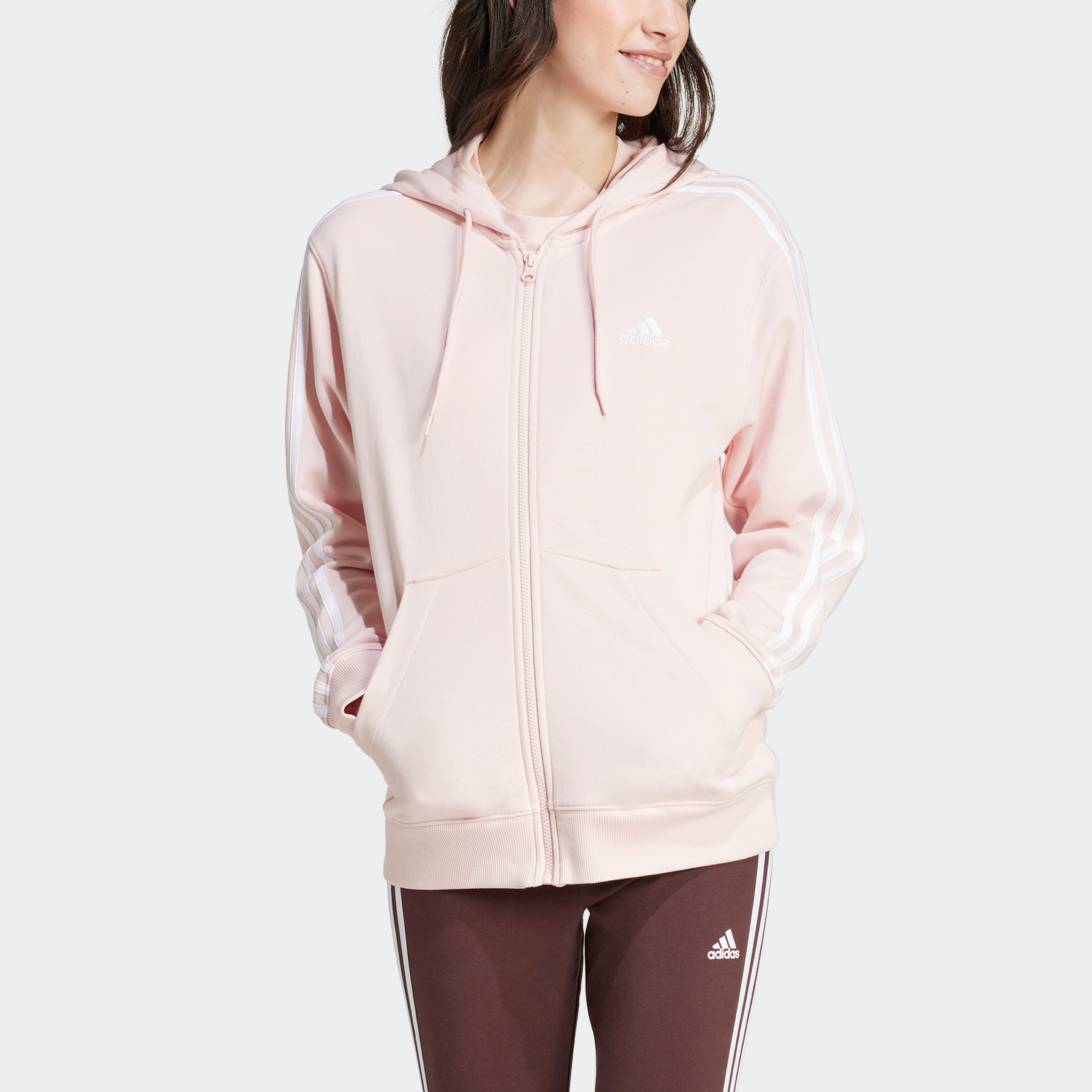 adidas Sportswear Kapuzensweatjacke »ESSENTIALS 3STREIFEN FRENCH TERRY REGULAR KAPUZENJACKE«