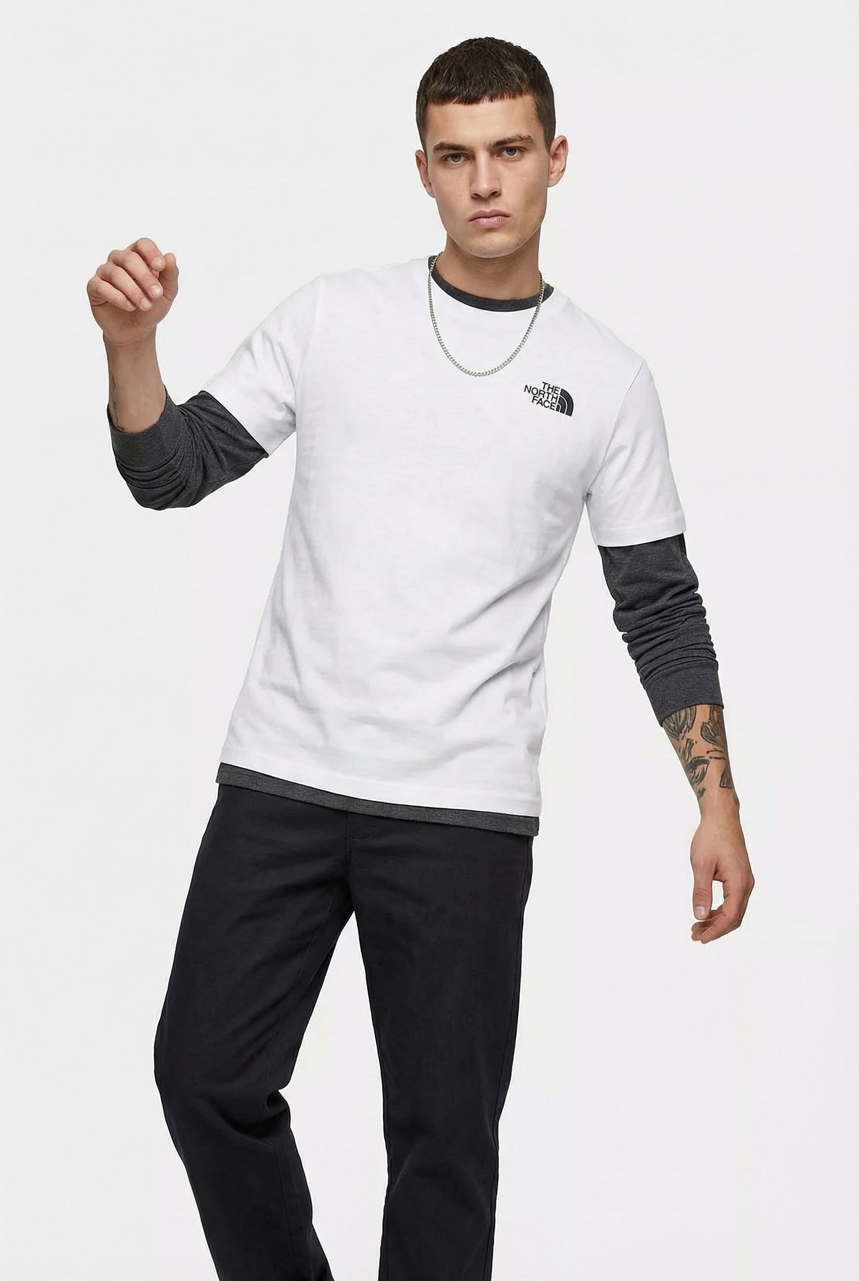 The North Face T-Shirt »M NEVER STOP EXPLORING REGULAR SHORT SLEEVE TEE-GRAPHIC« normale Passform, kurze Ärmel, für Sport und Freizeit