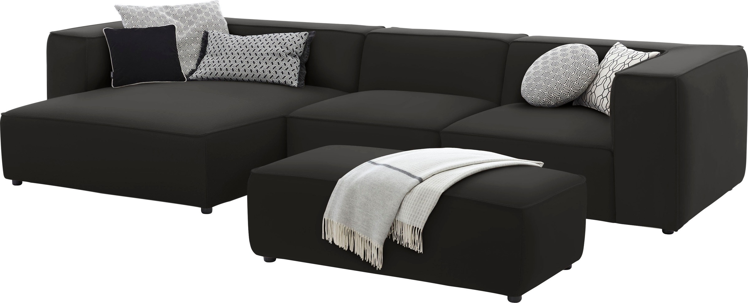 W.SCHILLIG Ecksofa »around-the-block«, mit eleganter Biese, mit Federkern, Breite 341 cm