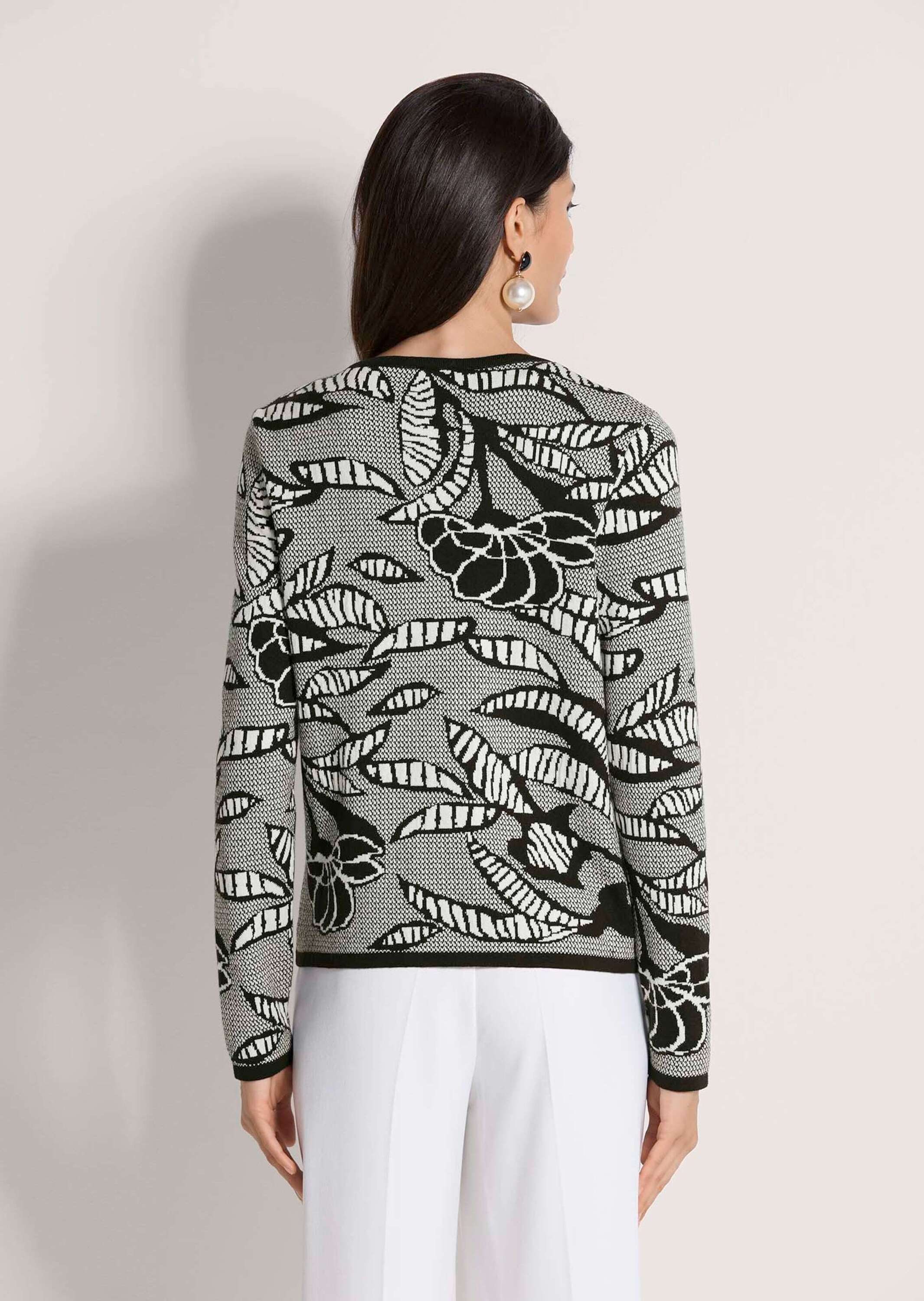 MADELEINE Strickjacke »Strickblazer Elegante Jacke im Jacquard-Feinstrick, Musterung« Jaquard-Print