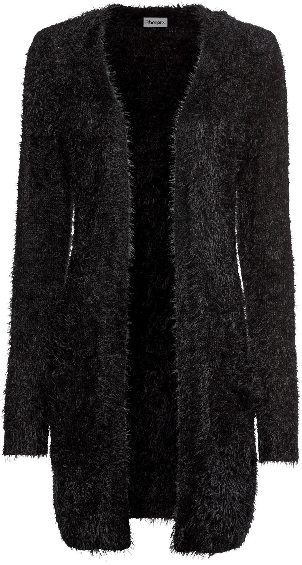 bonprix Longstrickjacke »Longstrickjacke in Flauschoptik« lockere Passform, mit flauschiger Optik, eleganter Stil