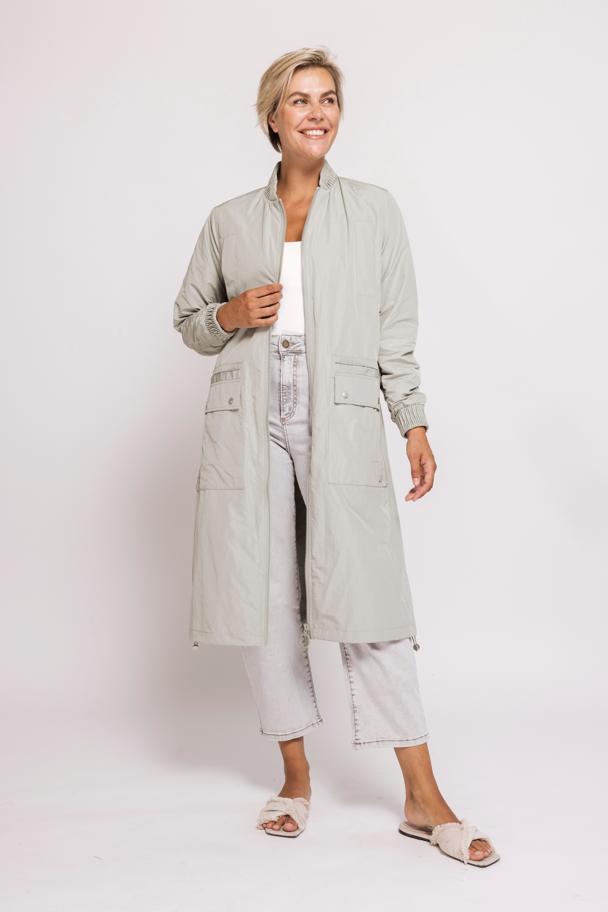 Zhrill Langmantel »ZHPANTA Mantel Bomberstyle« im Blouson-Look und mit Reißverschluss