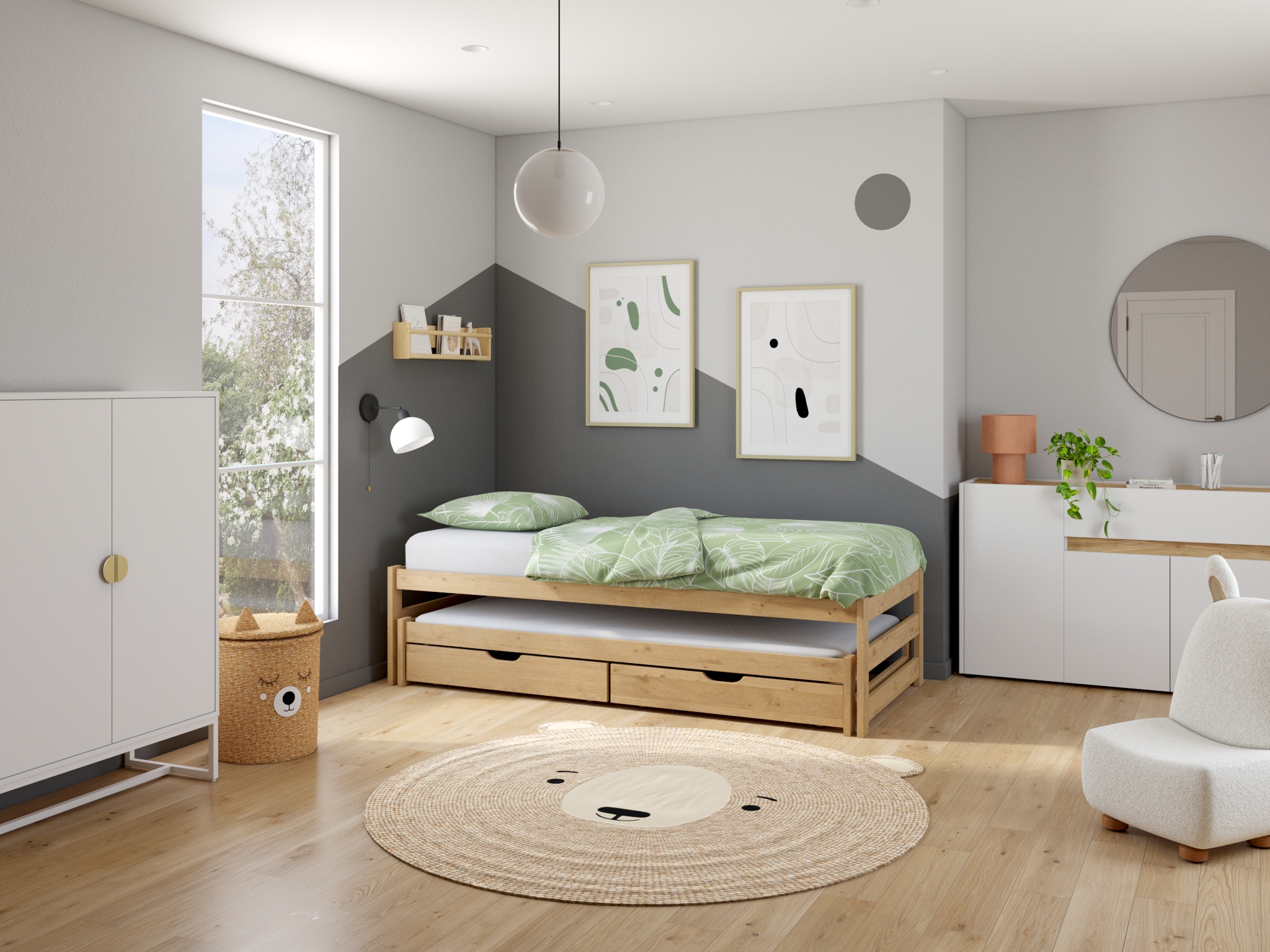 OTTO home Funktionsbett »"TORGNY " mit 2 Schubladen« mit zwei Schlafplätzen