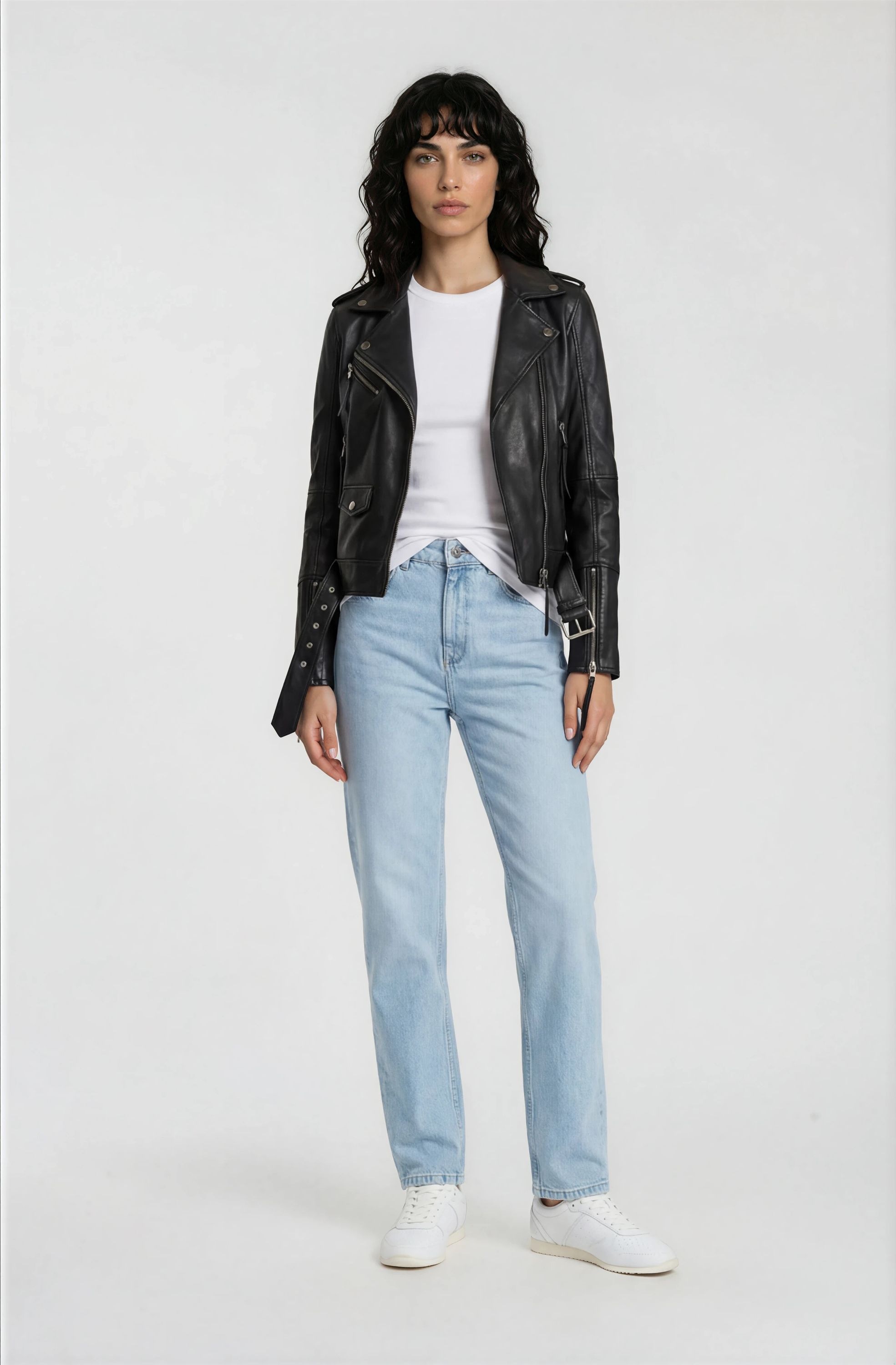 trueprodigy Lederjacke »Milena Bikerjacke mit Reißverschlussdetails« ohne Kapuze