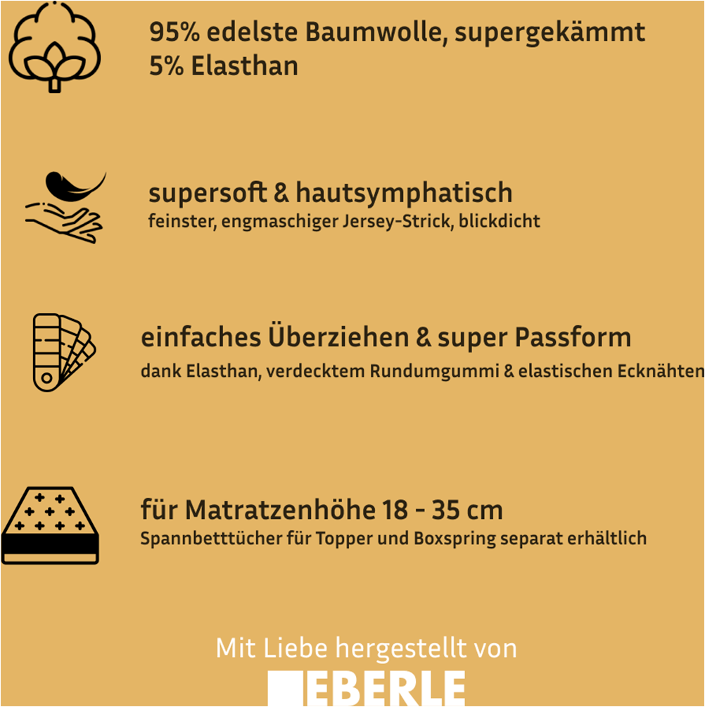 bellana Spannbettlaken »Jersey-Elasthan deluxe«, für Standardmatratzen, Wasserbetten und Boxspringbetten