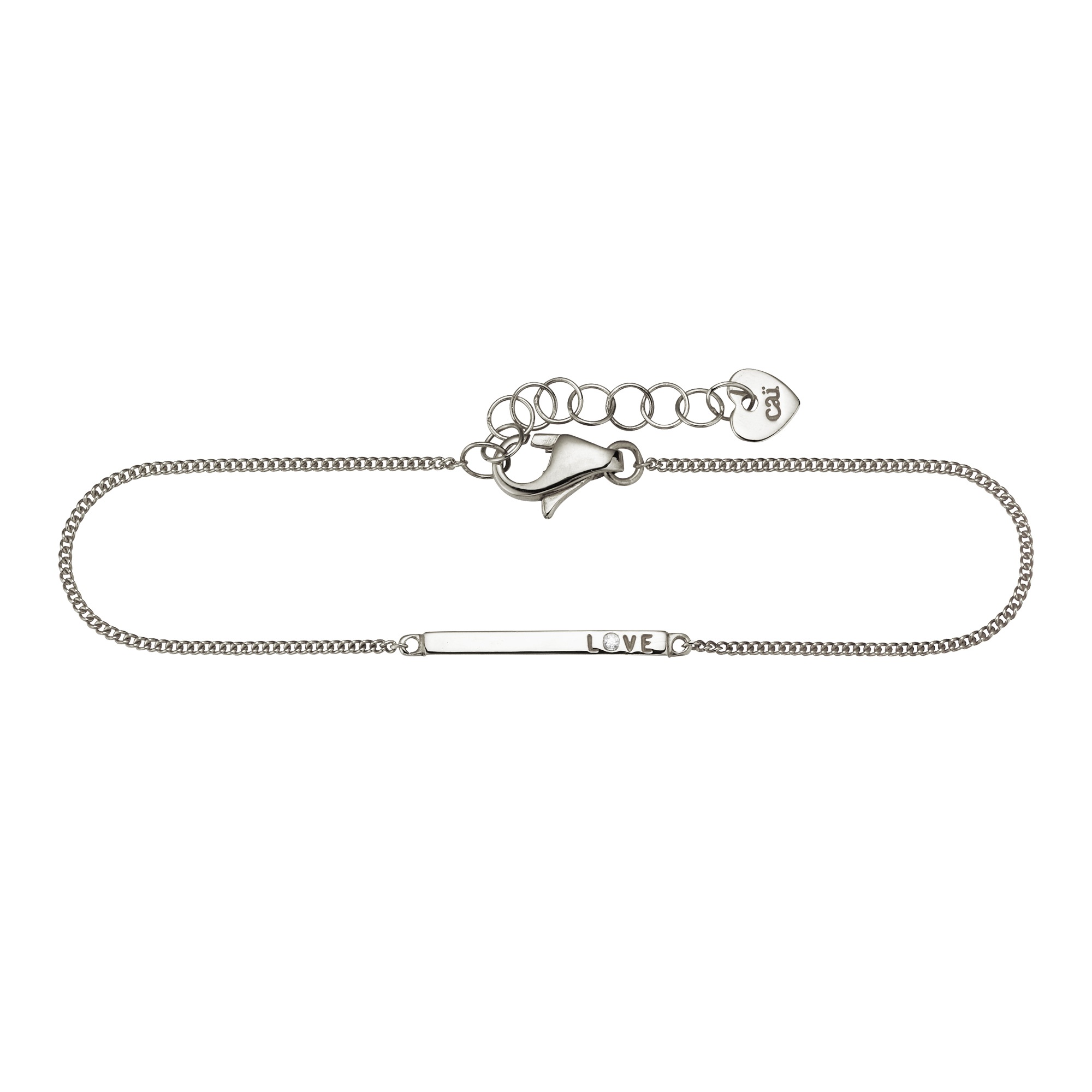 CAÏ Armband »925/- Sterling Silber rhodiniert Zirkonia 15+3cm«, mit Geschenketui