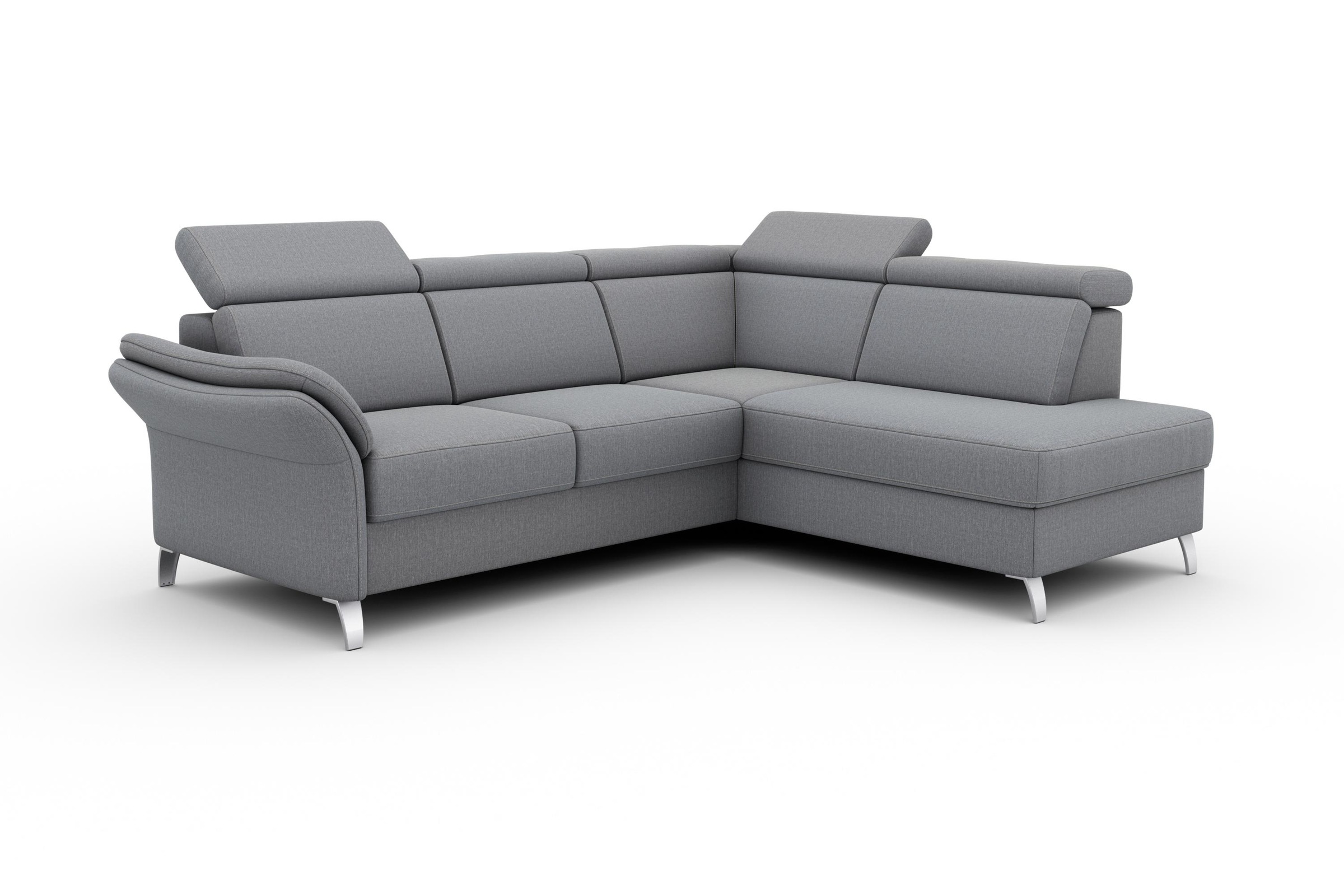 sit&more Ecksofa »Vincenzo L-Form«, inklusive Kopfteilverstellung, wahlweise mit Bettfunktion, Bettkasten