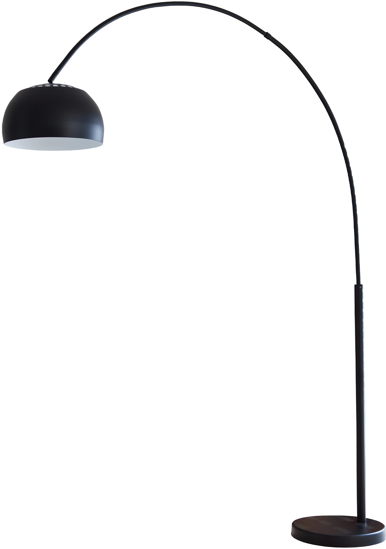 Salesfever Bogenlampe »Tinus« E27 1 Stk. mit Dimmschalter in schwarz, Größe Ø 33 cm Höhe: 195 cm