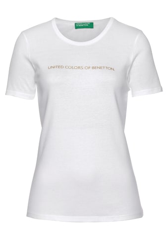 United Colors of Benetton T-Shirt, (1 tlg.), mit glitzerndem Druck kaufen