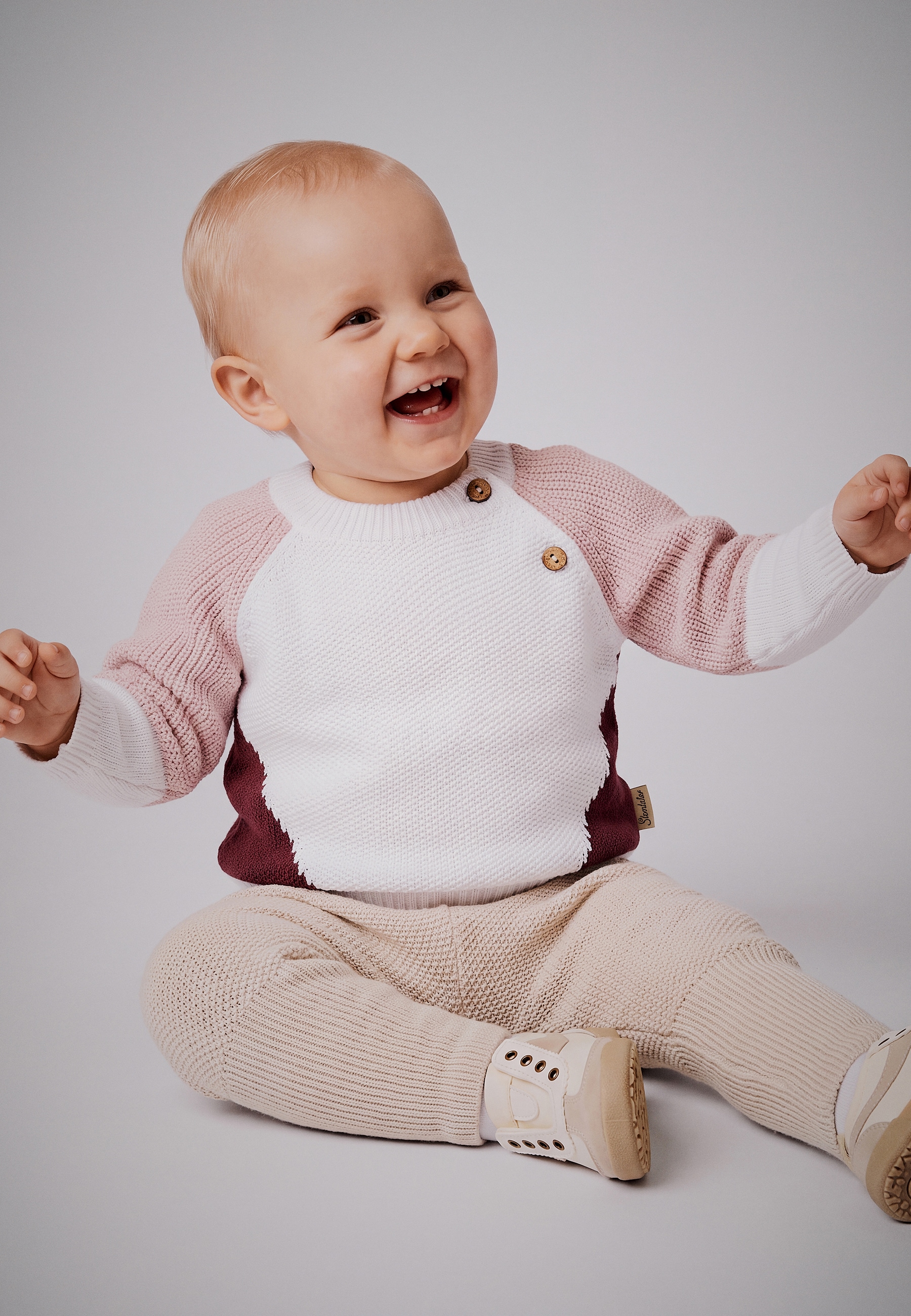 Sterntaler® Rundhalsshirt »Strickpullover colorblocking«