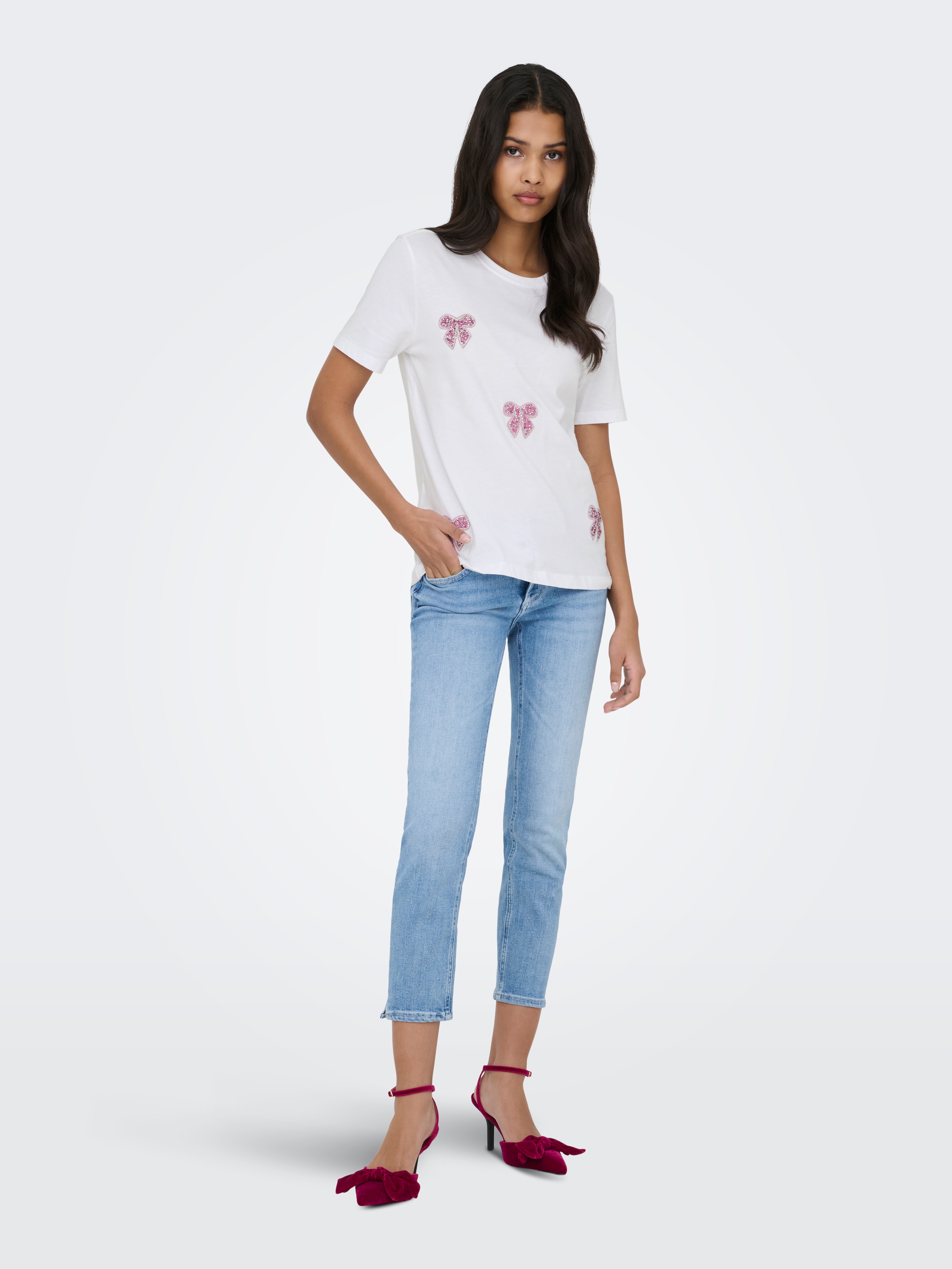 ONLY Kurzarmshirt »ONLKITA REG S/S PRINT TOP NOOS«