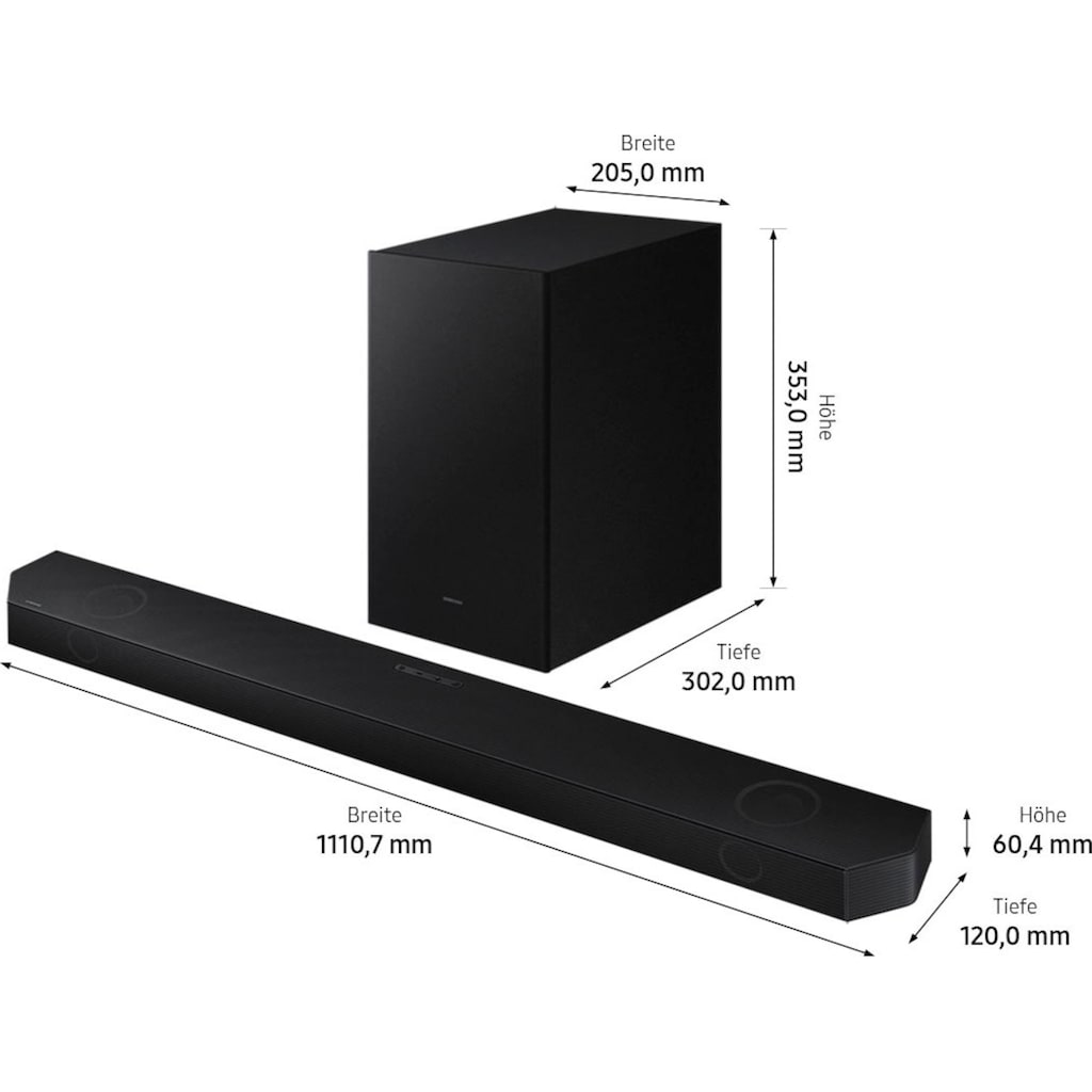Samsung Soundbar »HW-Q710B«, 3.1.2-Kanal (mit 9 integrierten Lautsprechern)-Dolby Atmos- und DTS:X-Unterstützung-Ausgangsleistung (RMS): 320 W